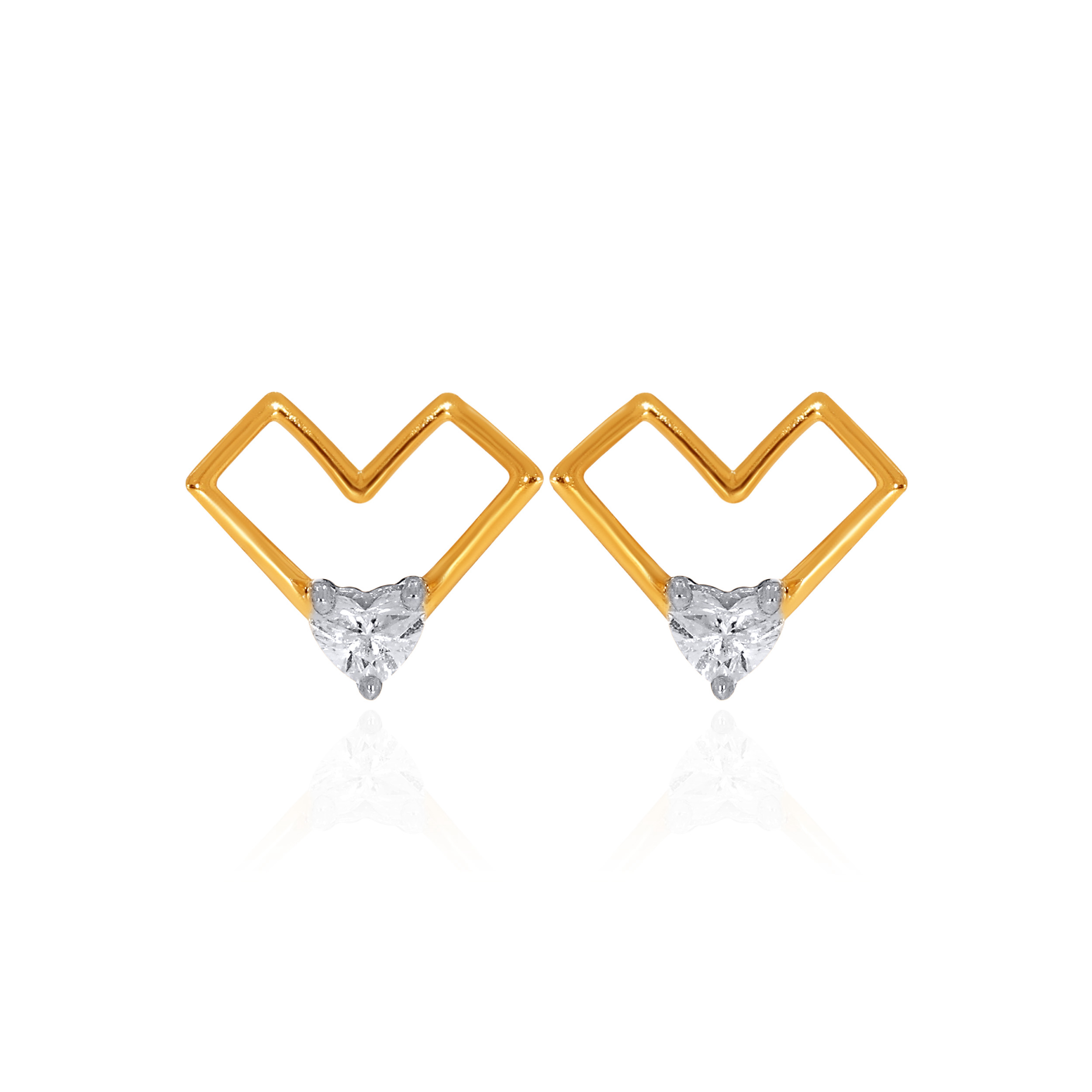 Gilded Heartbeat Diamond Studs - Senco Gold and Diamonds