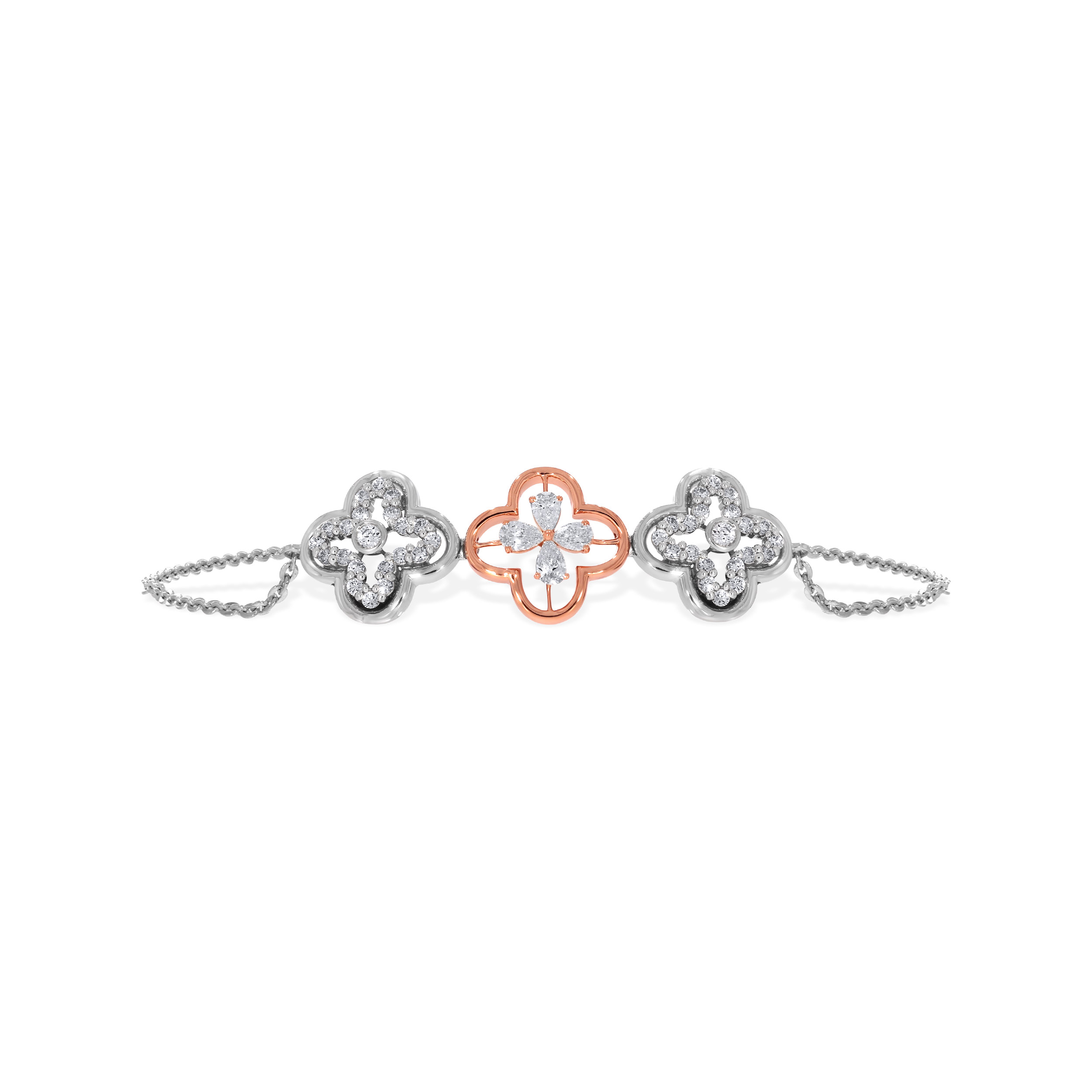 Whimsical Clover Platinum Bracelet - Senco Gold and Diamonds