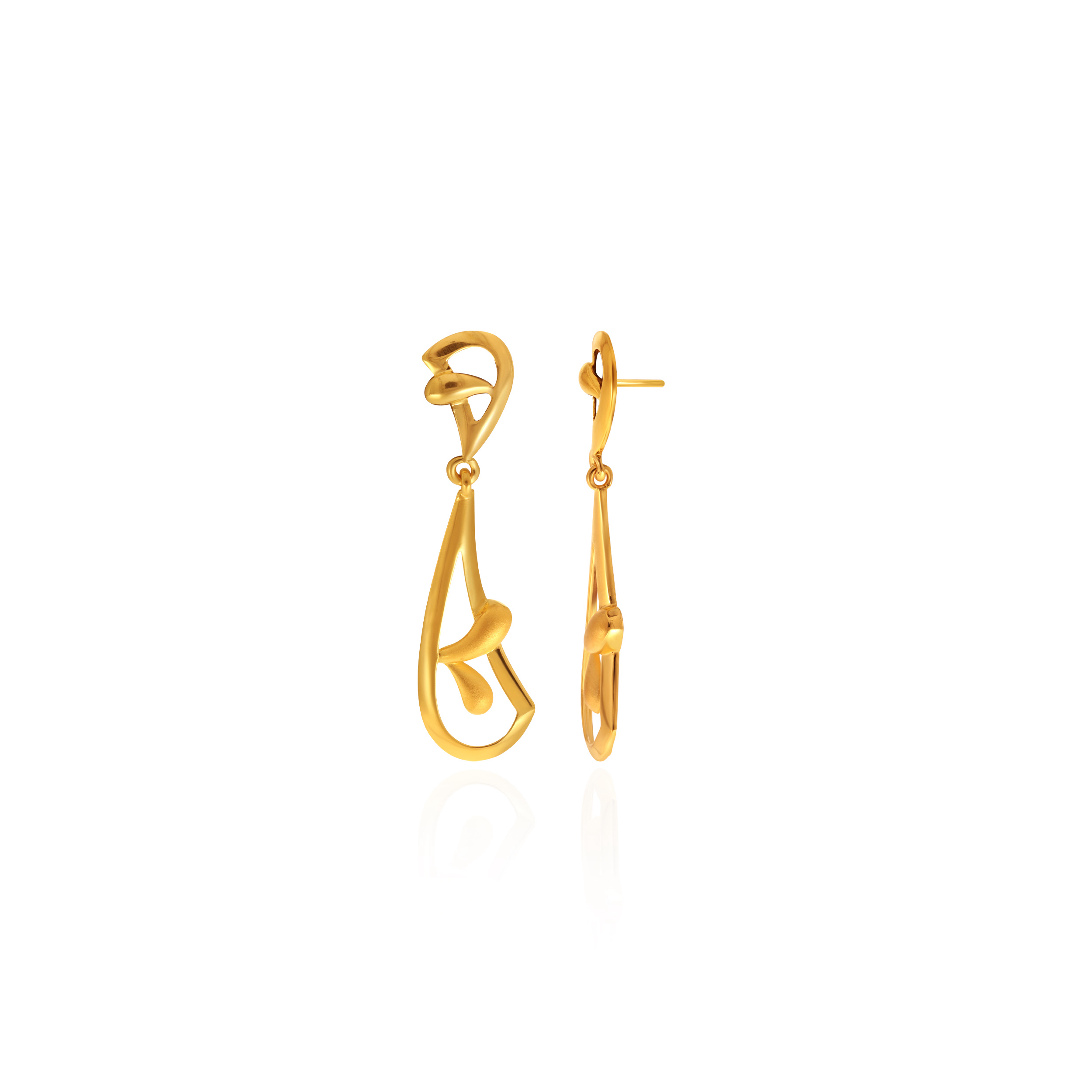 Sleek Adornment Gold Drop Earrings - Senco Gold and Diamonds