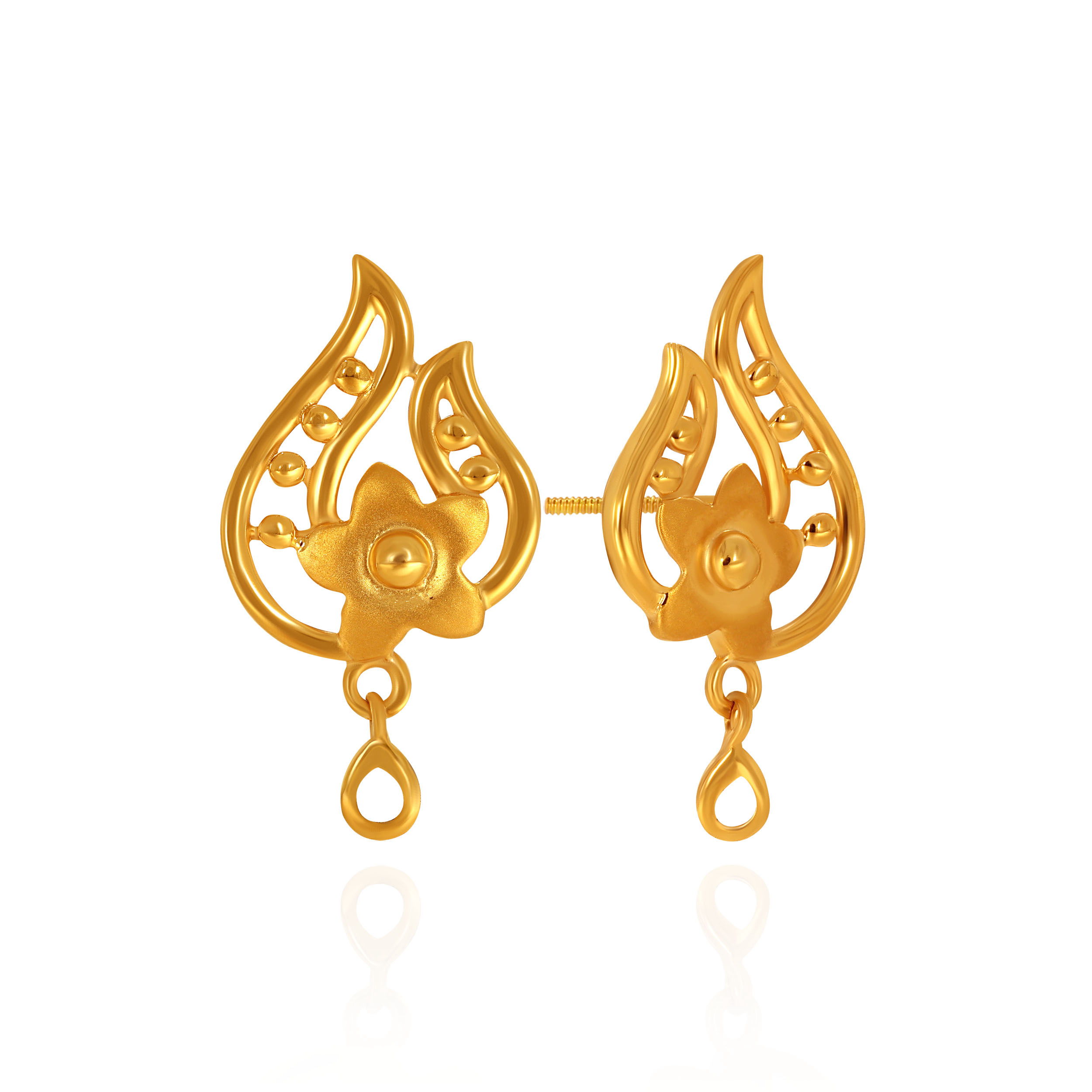 Floral Swirl Gold Drop Earrings - Senco Gold and Diamonds