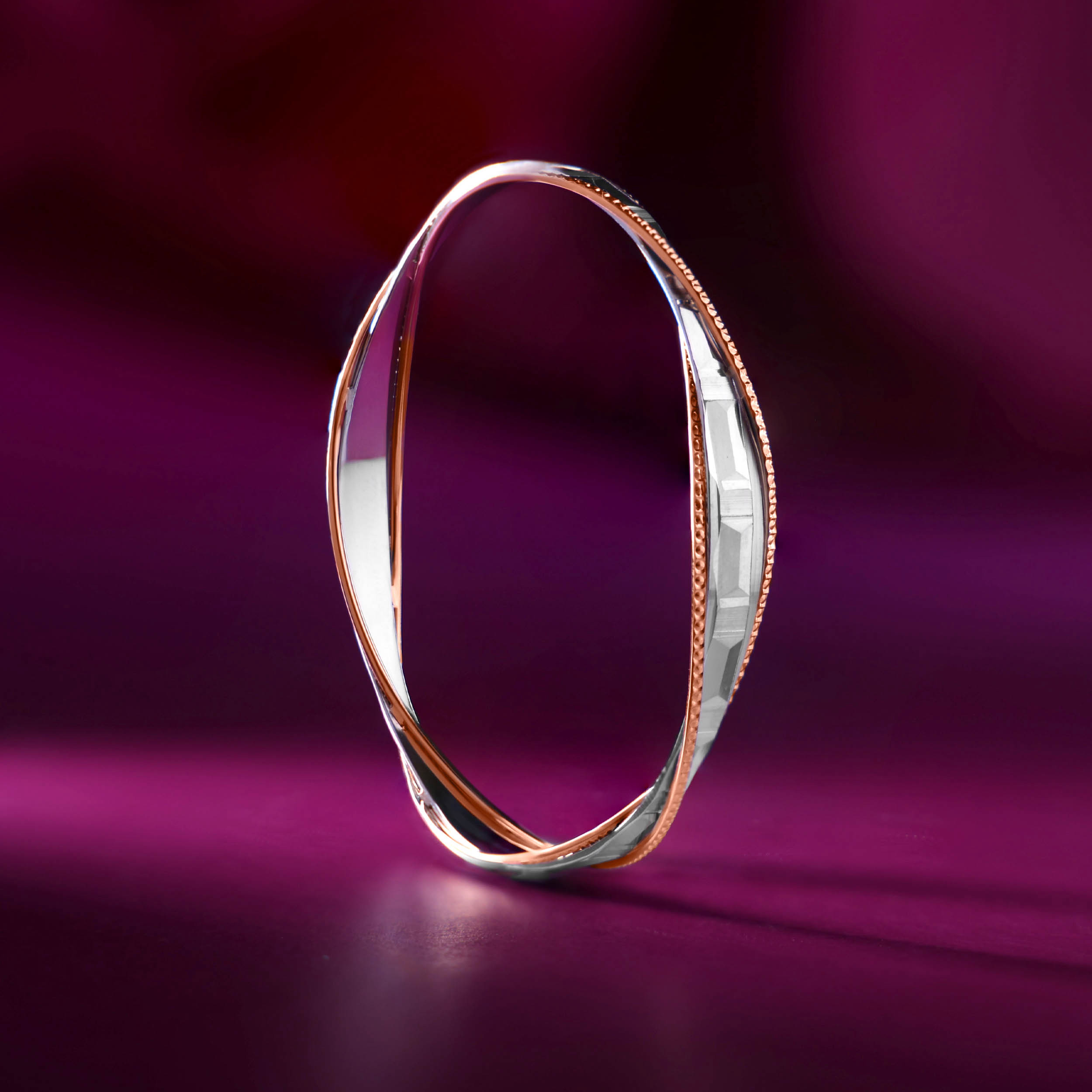 Rosalind Twist Platinum Bangle - Senco Gold and Diamonds