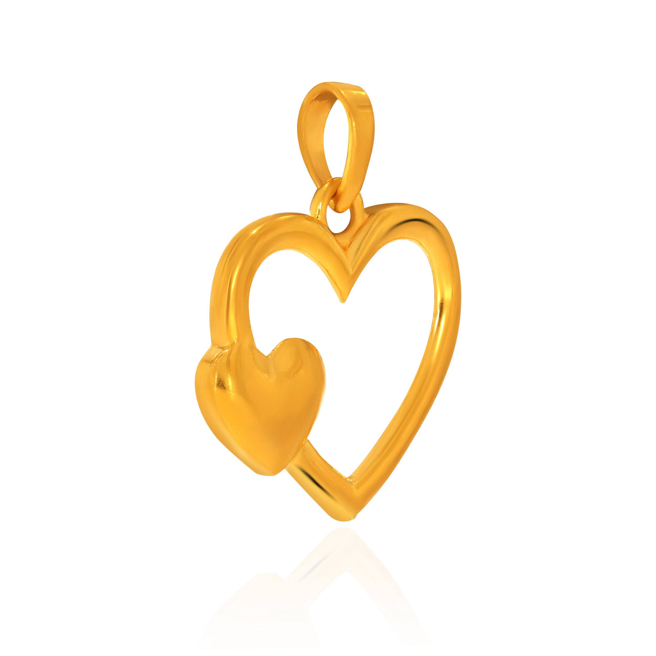 Heartfelt Duo Gold Pendant - Senco Gold and Diamonds