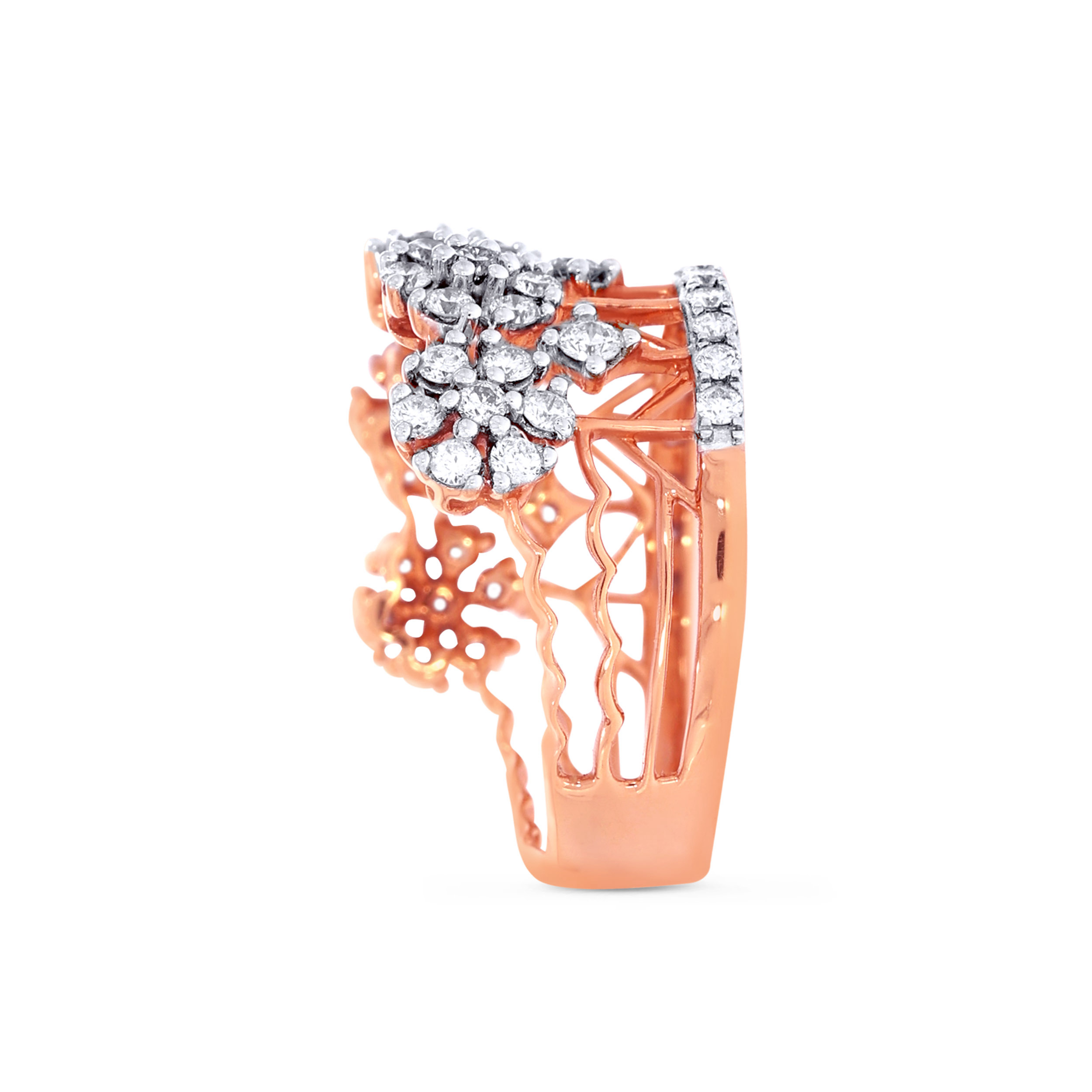 18K Rose Gold Diamond Ring-DLR-D000642300 - Senco Gold and Diamonds