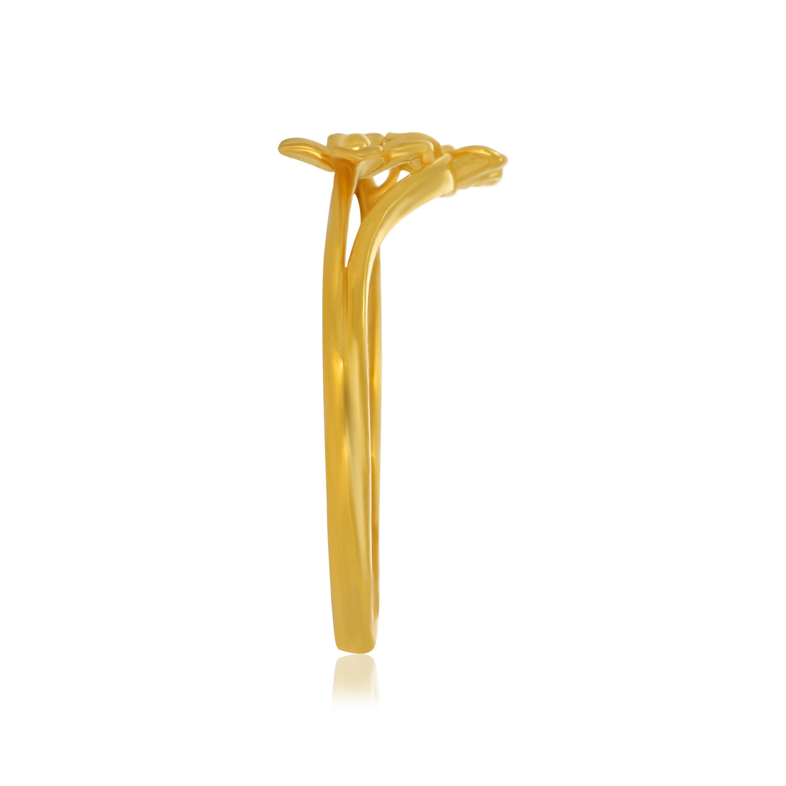 New Dual Floret Gold Ring alternate view 1