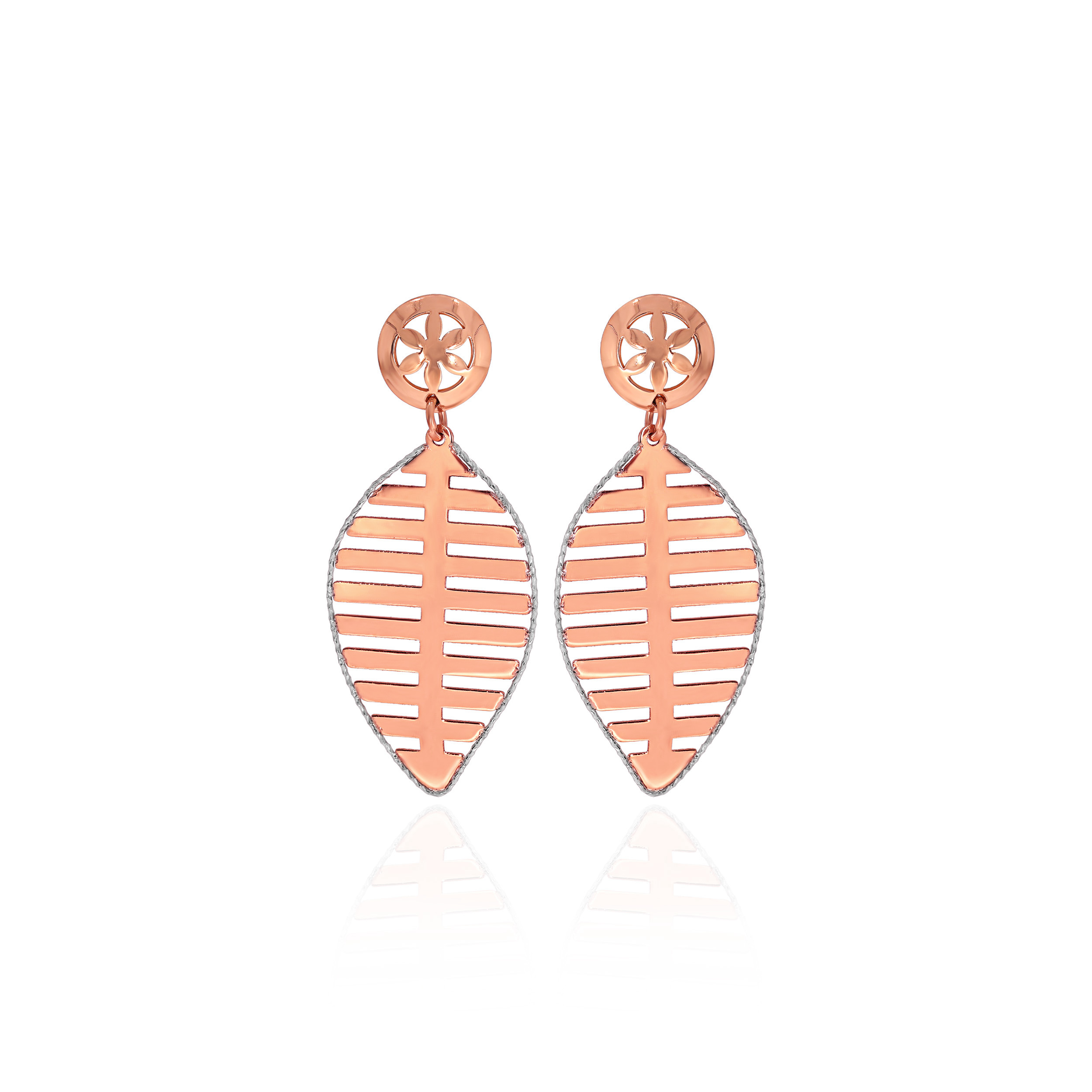 Classic Leaf Outline Gold Earrings - Senco Gold and Diamonds