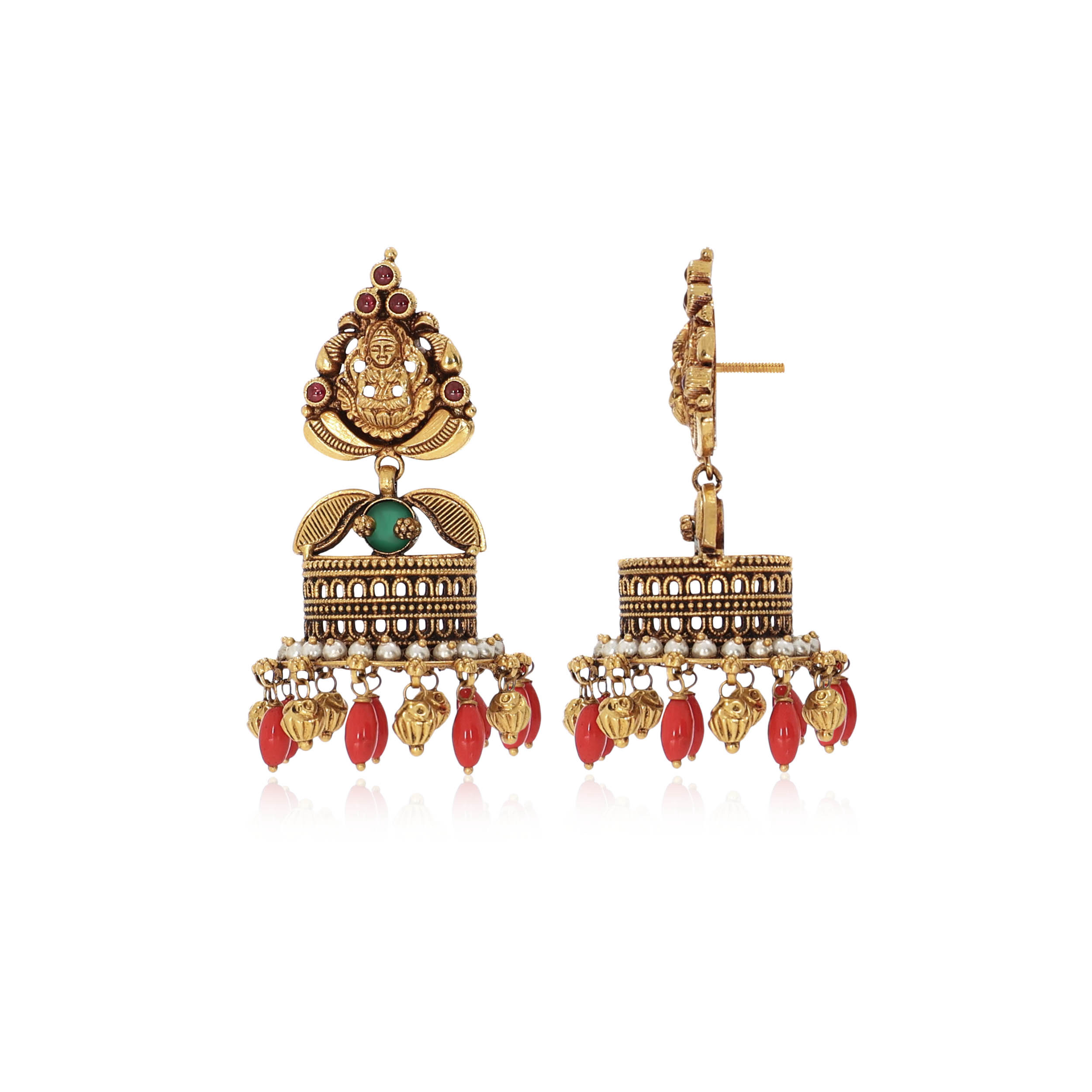 Divine Blessings Antique Gold Danglers - Senco Gold and Diamonds