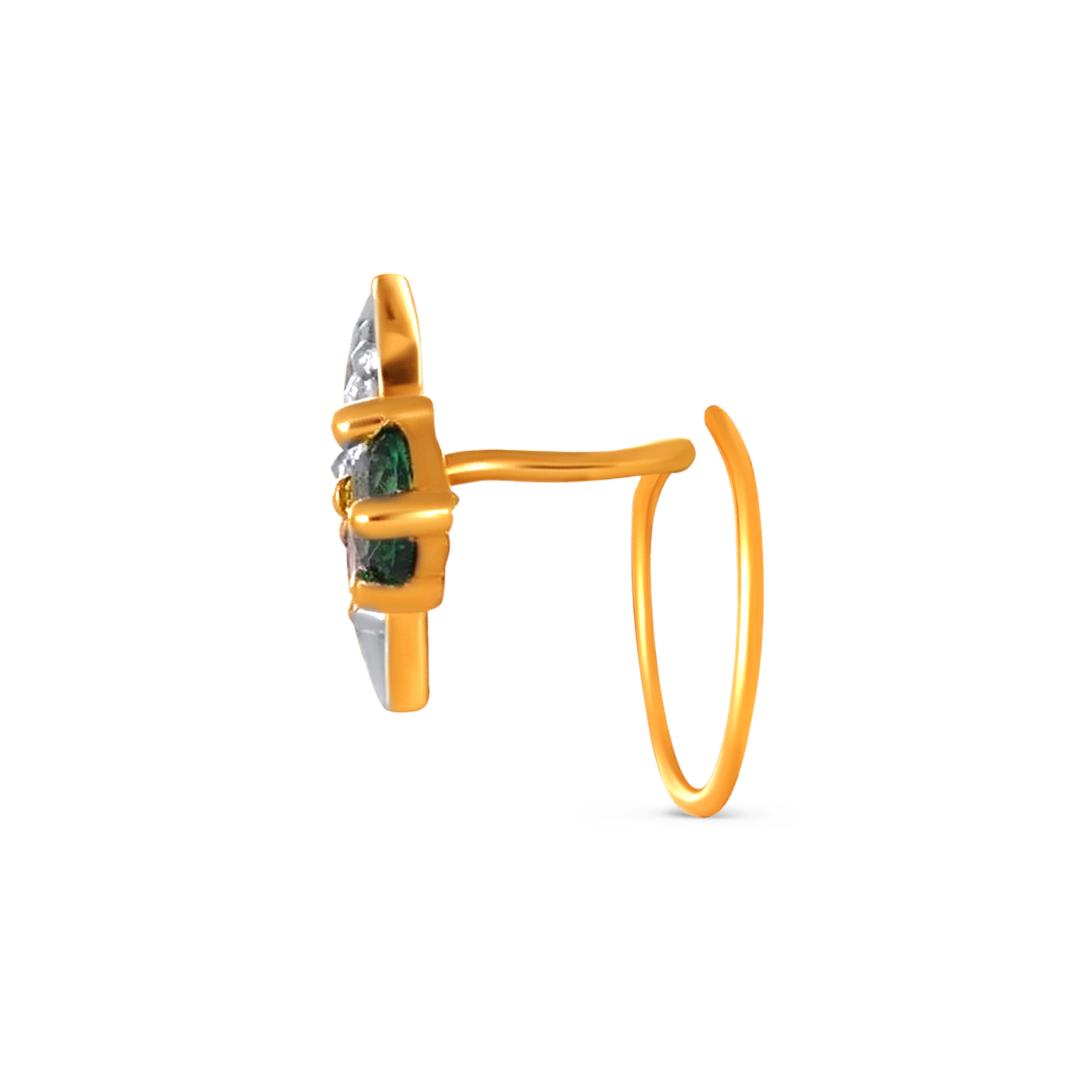 Verdant Prism Diamond Nose Pin - Senco Gold and Diamonds