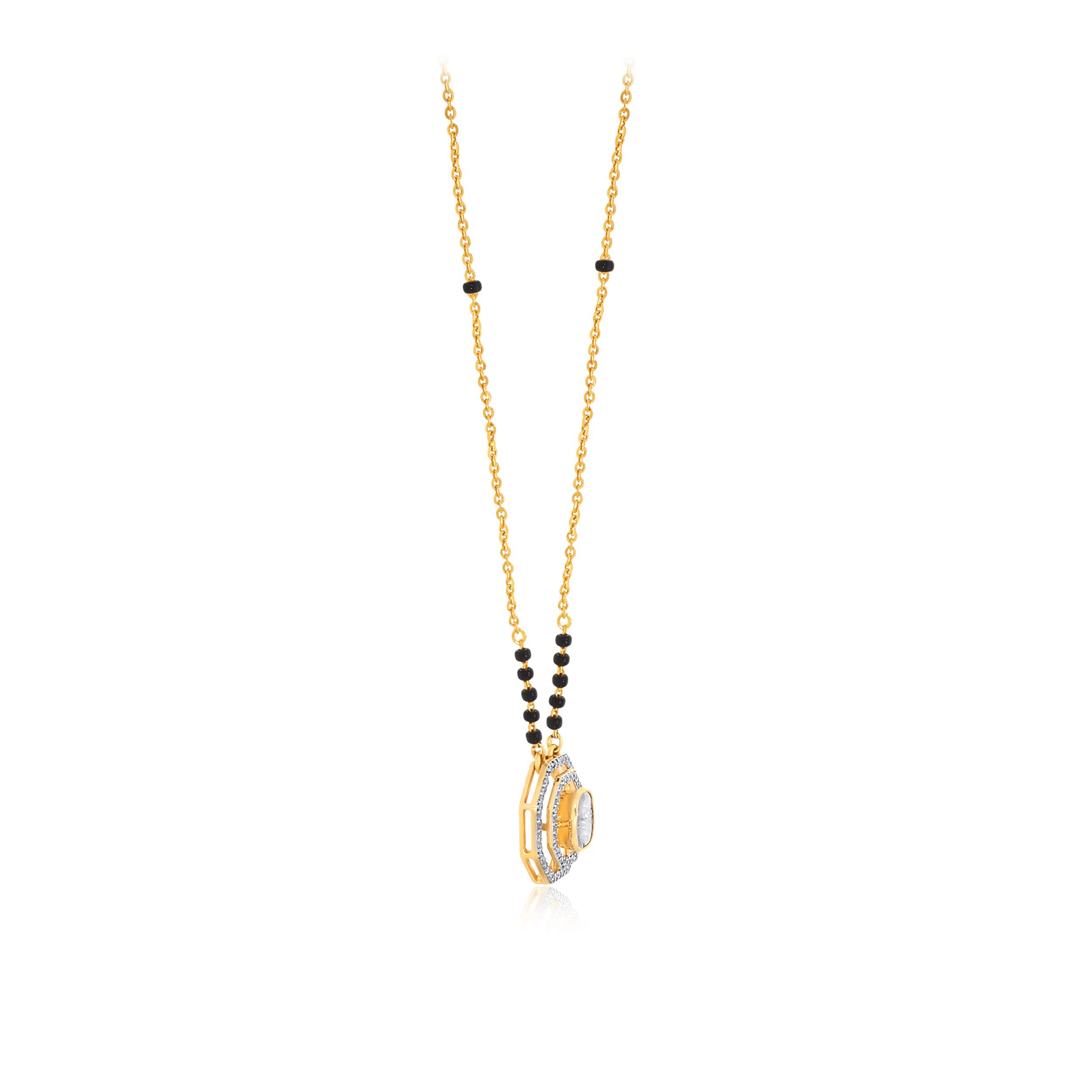 Hexa Unity Polki Diamond Mangalsutra - Senco Gold and Diamonds