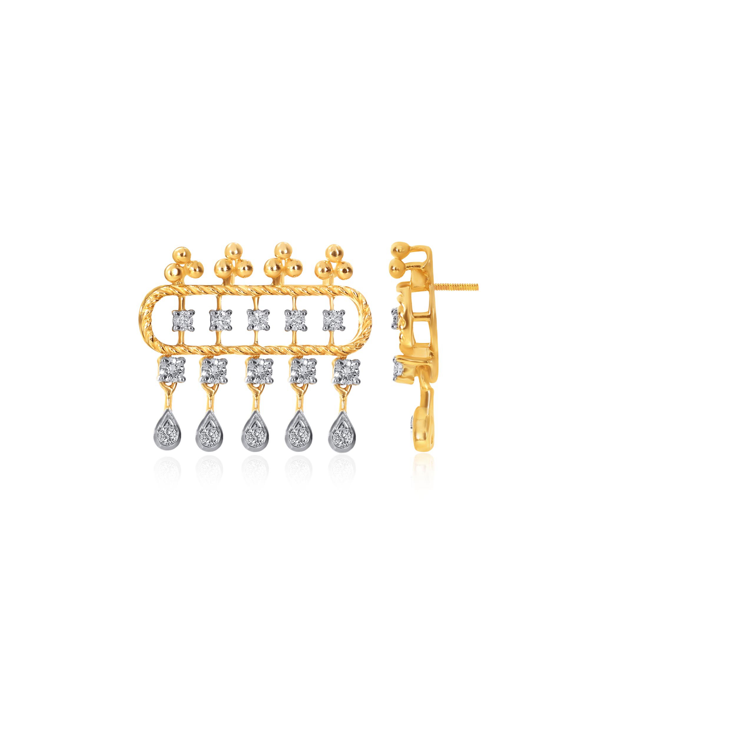 Graceful Tribe Diamond Studs - Senco Gold and Diamonds