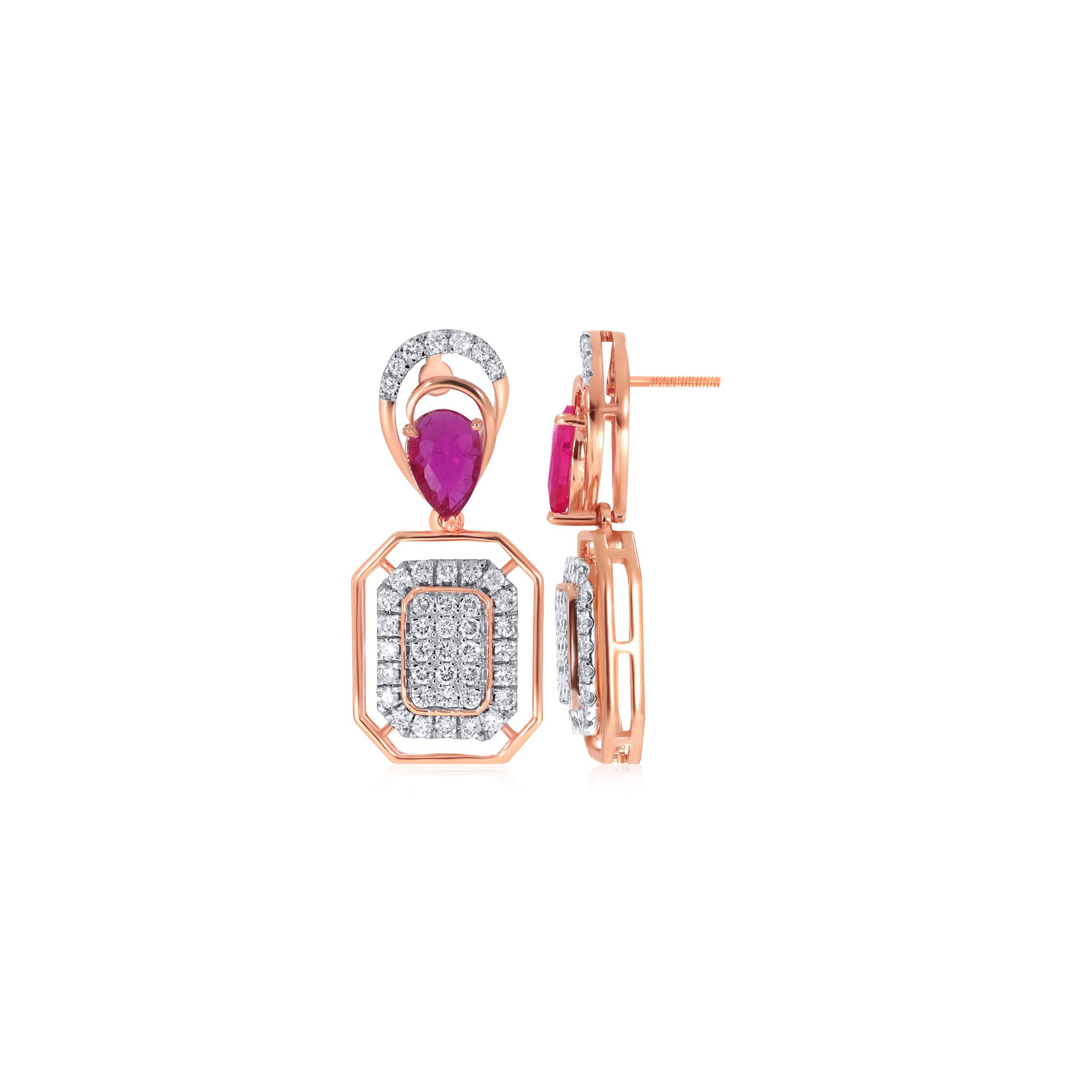 Shimmery Love Diamond Drop Earrings - Senco Gold and Diamonds
