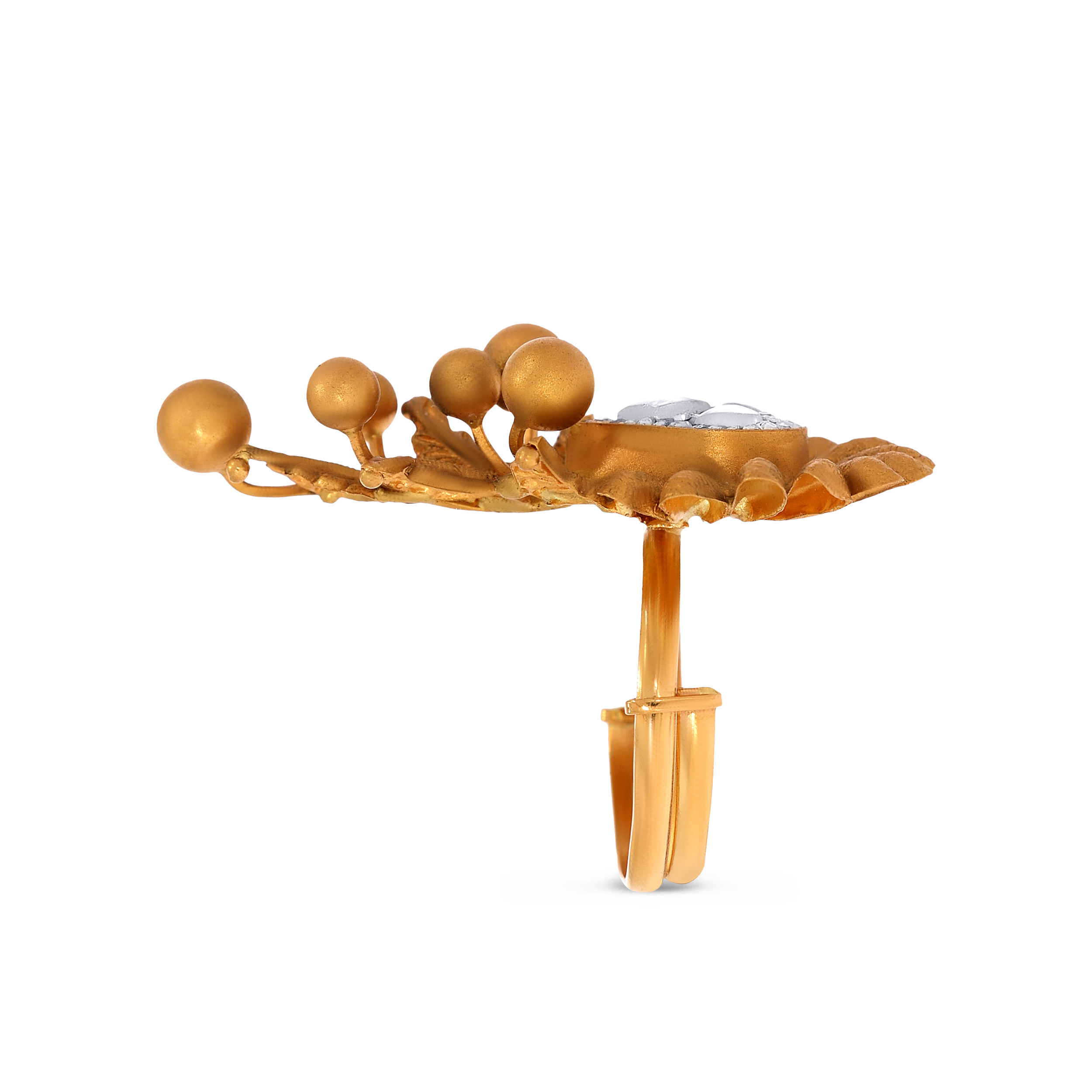 22K Yellow Gold Kundan Ring-GLR-D000765127 - Senco Gold and Diamonds
