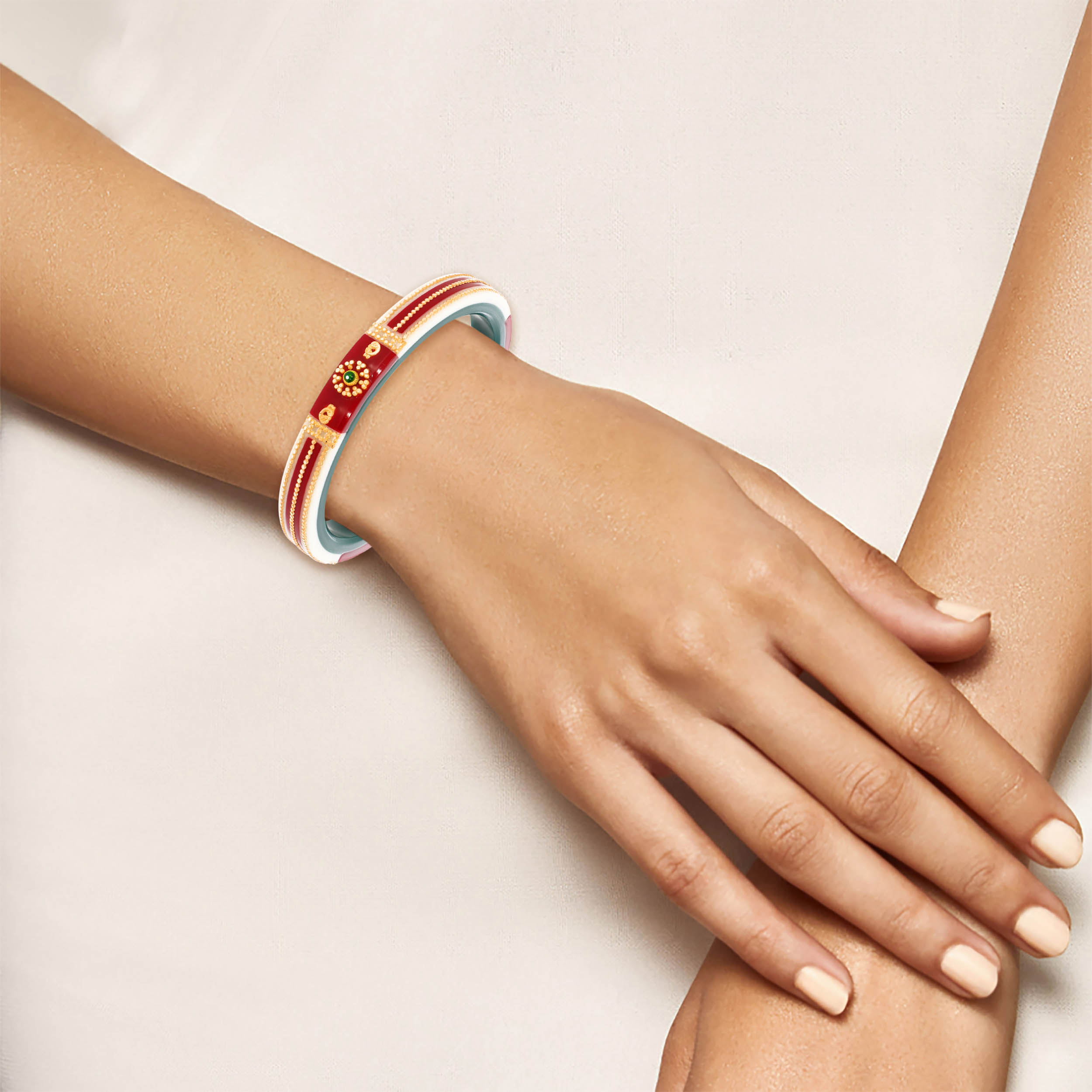Peony Grace Gold Pola Bangle - Senco Gold and Diamonds