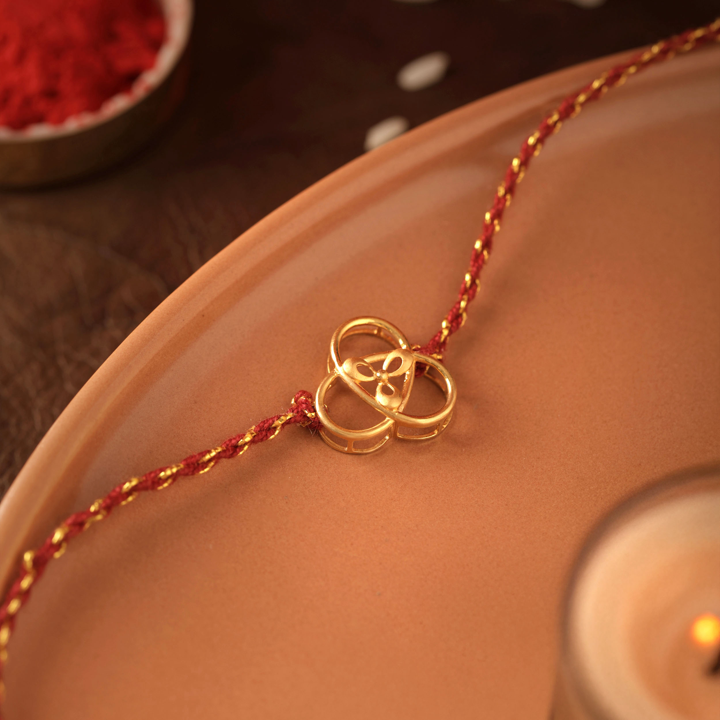 Blooming Connection Gold Rakhi - Senco Gold and Diamonds