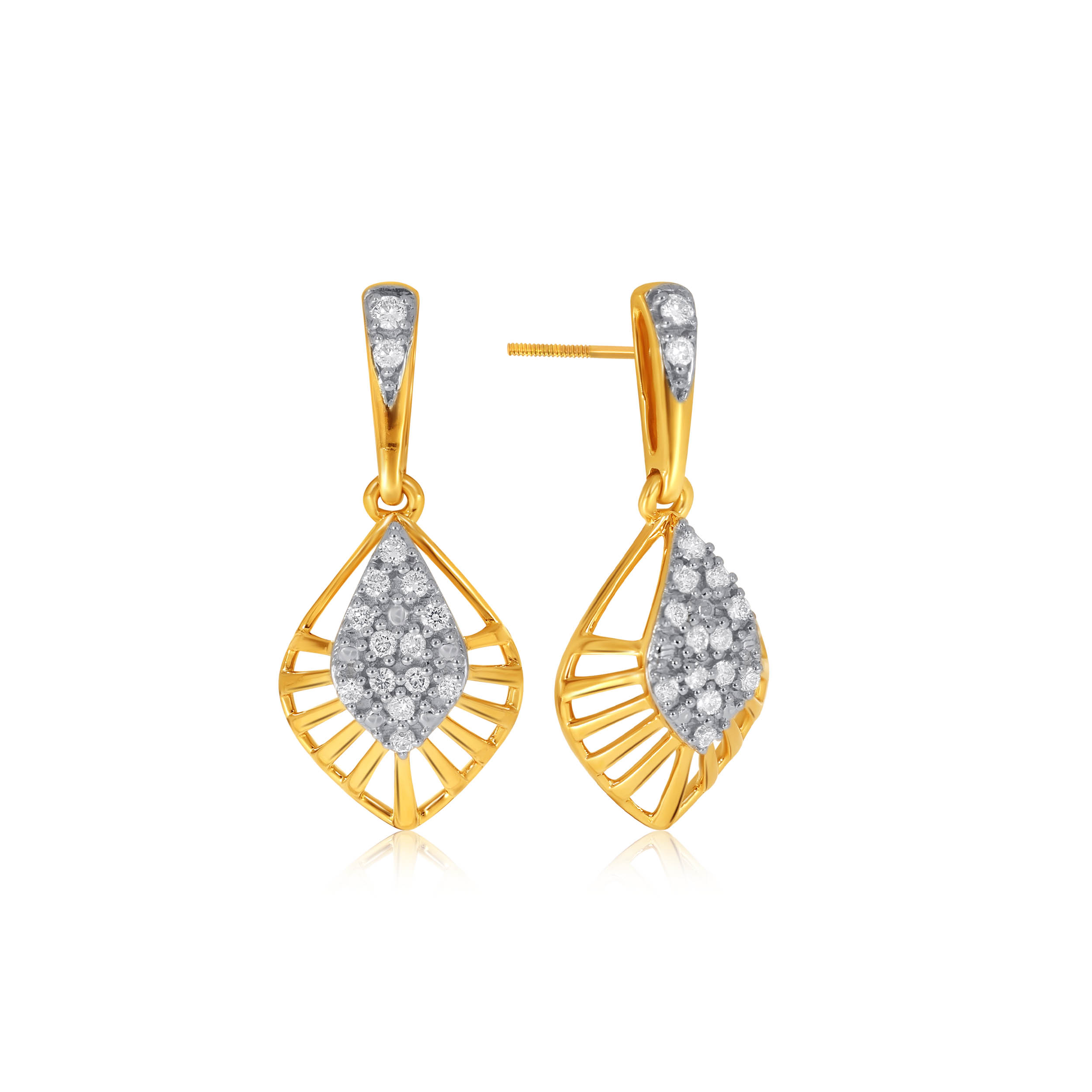 Poised Droplet Diamond Drop Earrings - Senco Gold and Diamonds