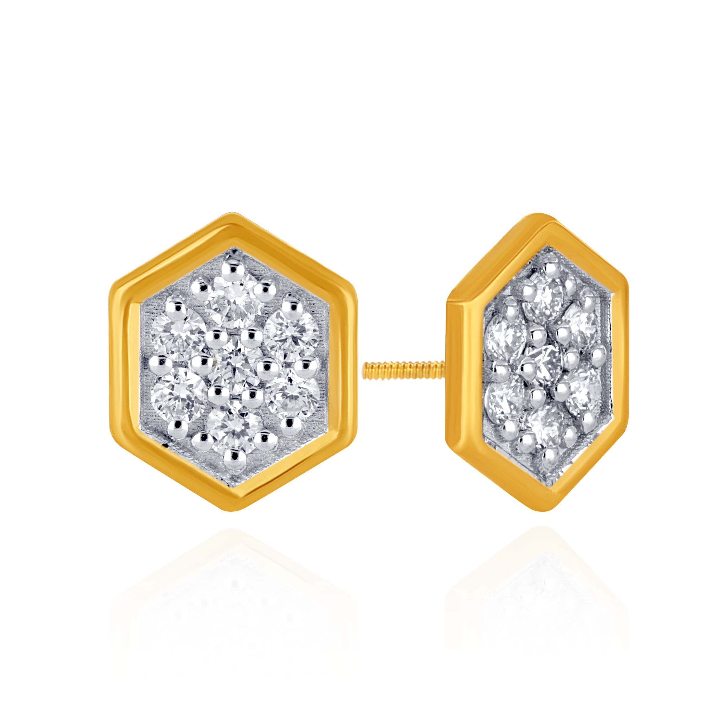 Honeycomb Sparkle Diamond Studs - Senco Gold and Diamonds