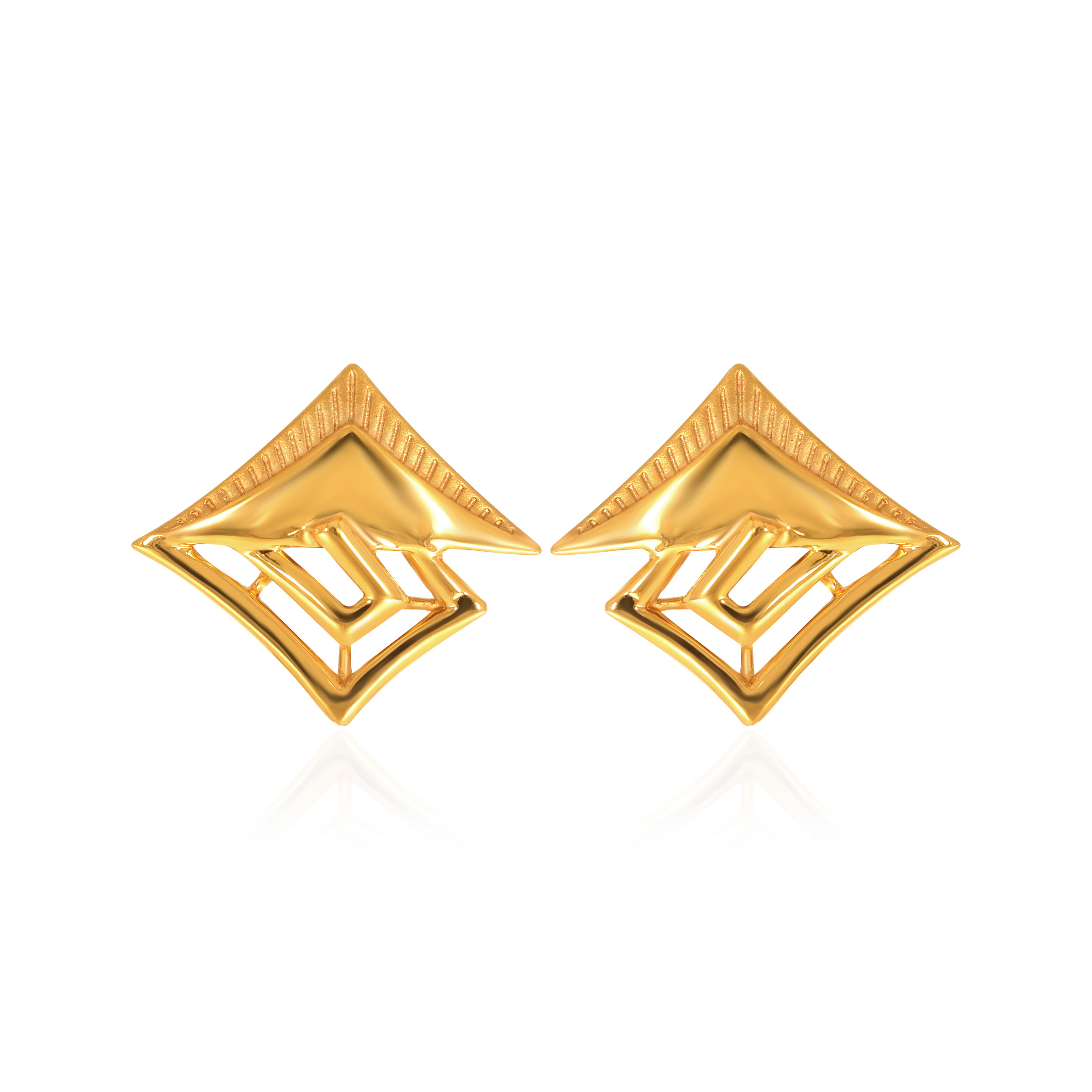 Contemporary Expressions Gold Studs - Senco Gold and Diamonds