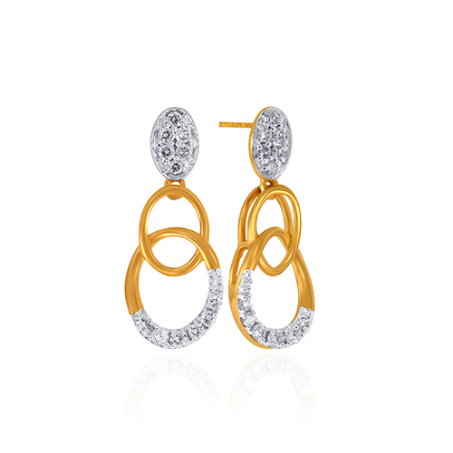 Intertwine Gleam Diamond Drop Earrings - Senco Gold and Diamonds
