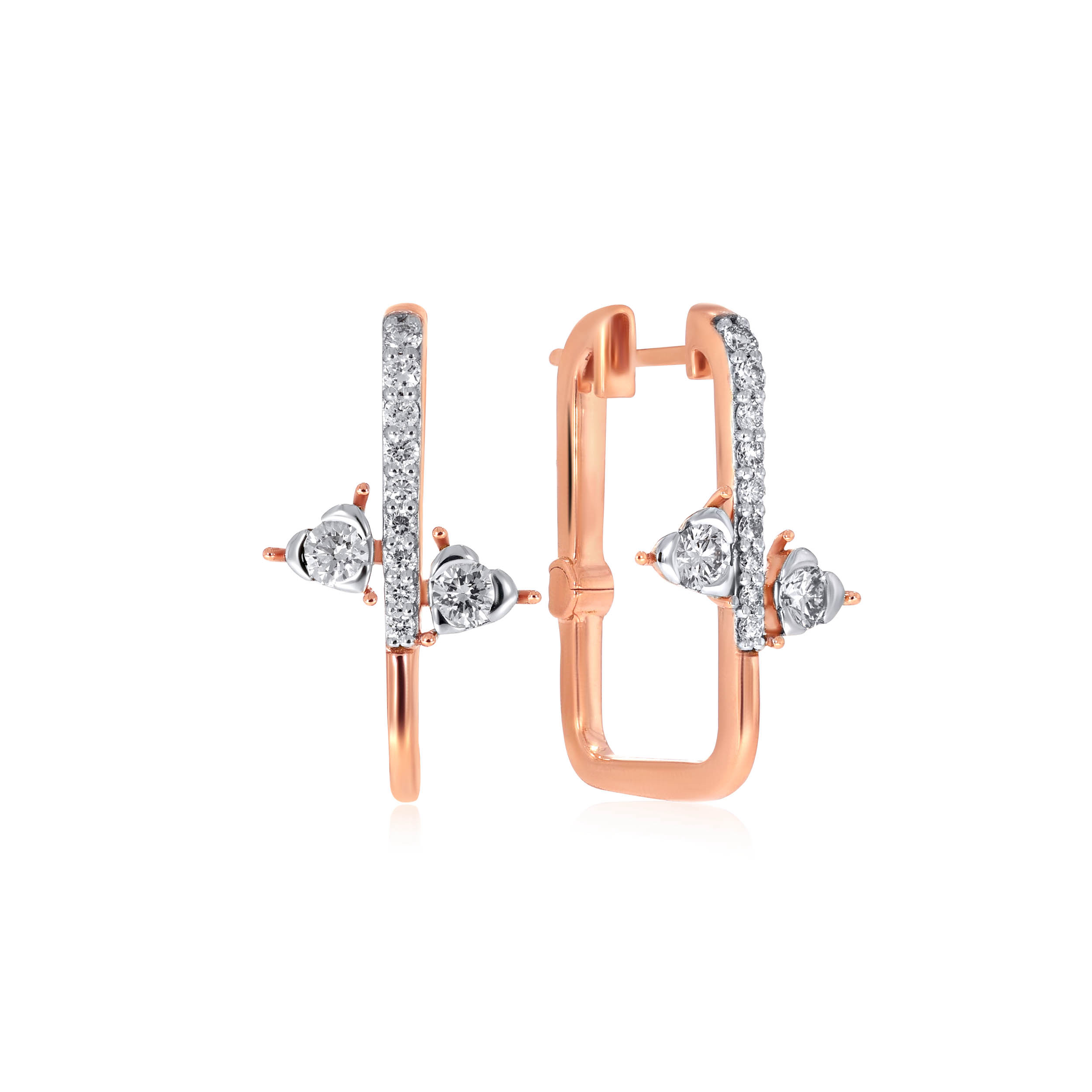 Loving Duo Diamond Hoop Earrings - Senco Gold and Diamonds