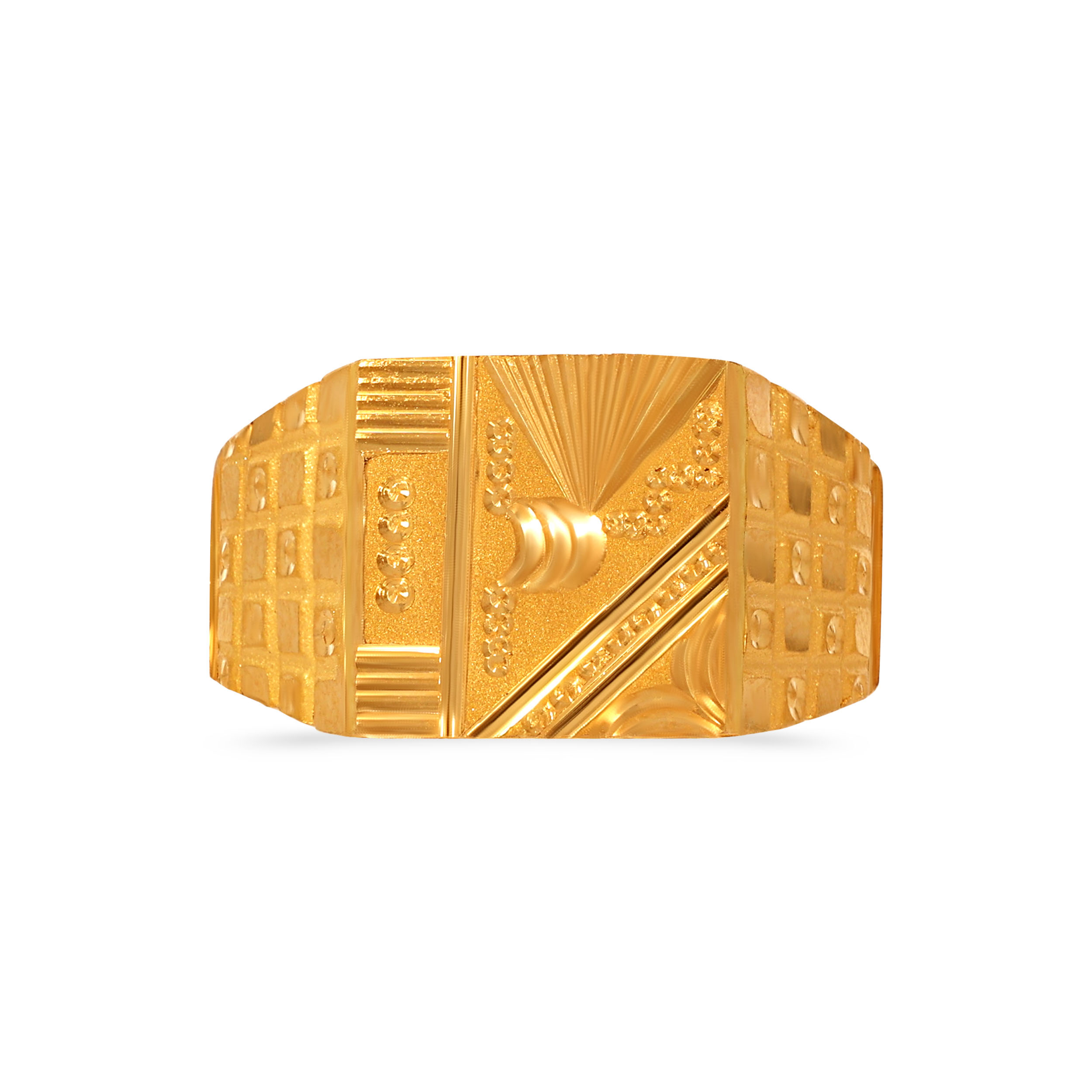 22K Yellow Gold Men's Ring  - GGR-D000213356 - Senco Gold and Diamonds