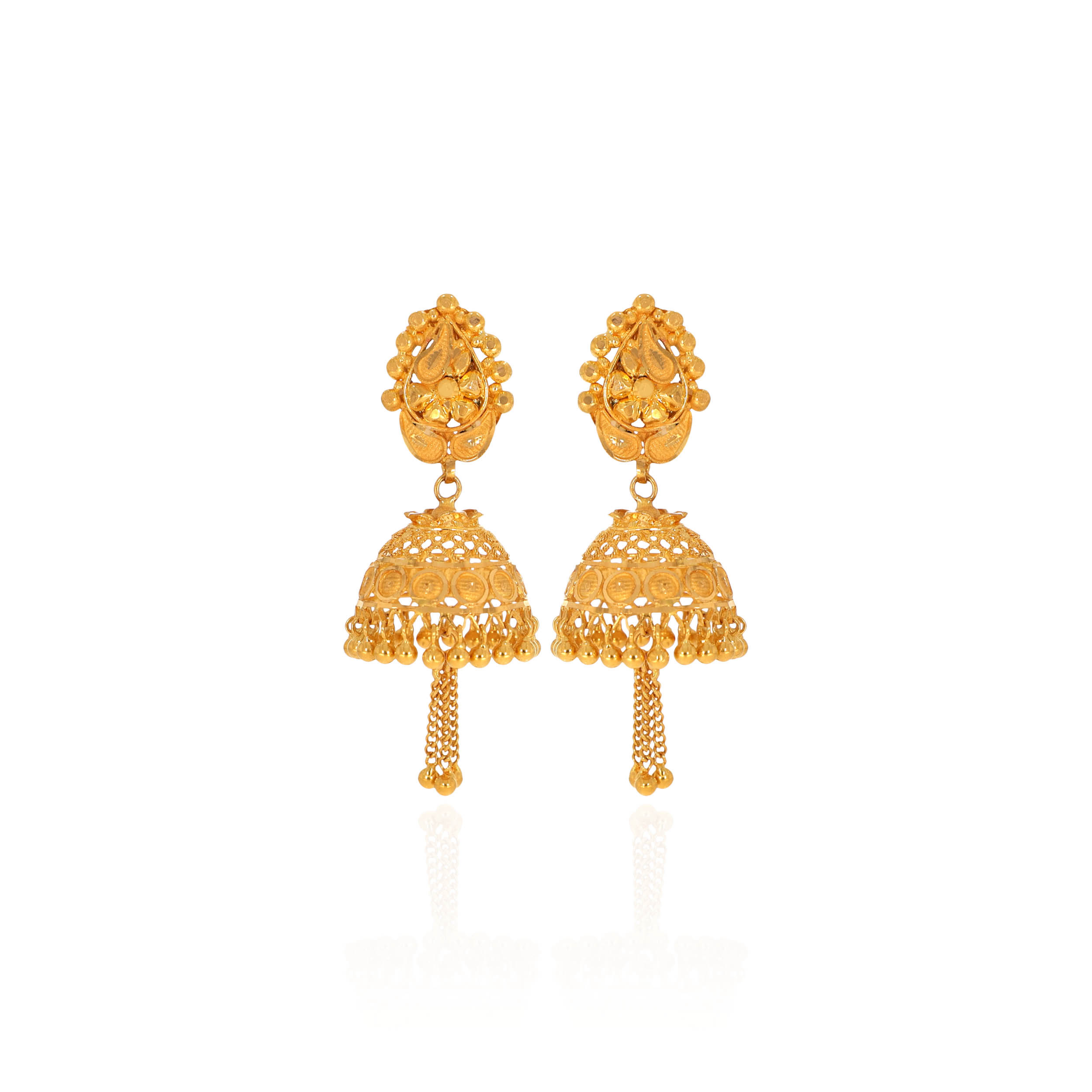 Regal Swing Traditional Gold Jhumkas - Senco Gold and Diamonds