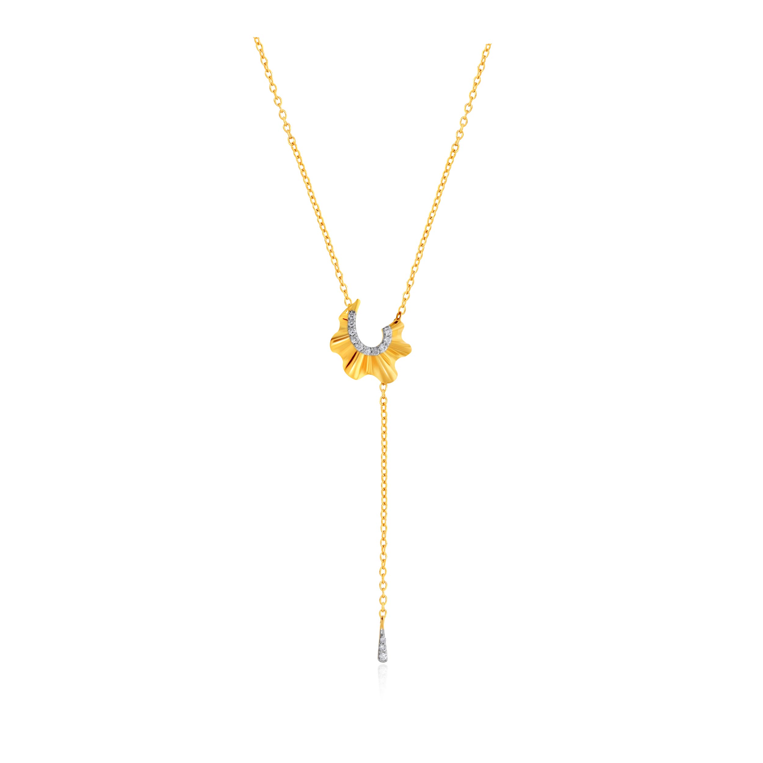 Pretty Flare Diamond Chain Pendant - Senco Gold and Diamonds