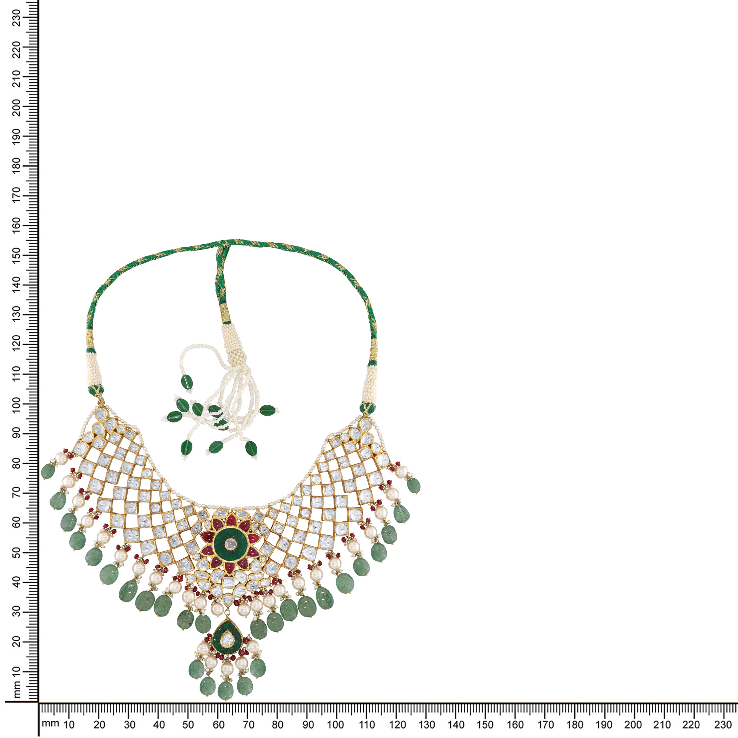 Floral Symphony Gold Kundan Necklace - Senco Gold and Diamonds