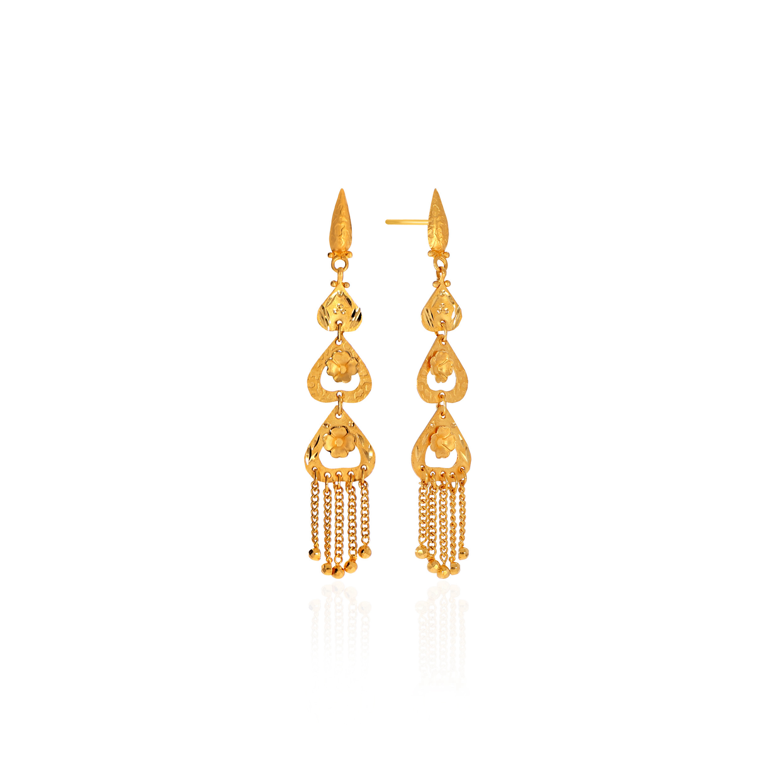 Cascading Bloom Gold Earrings - Senco Gold and Diamonds
