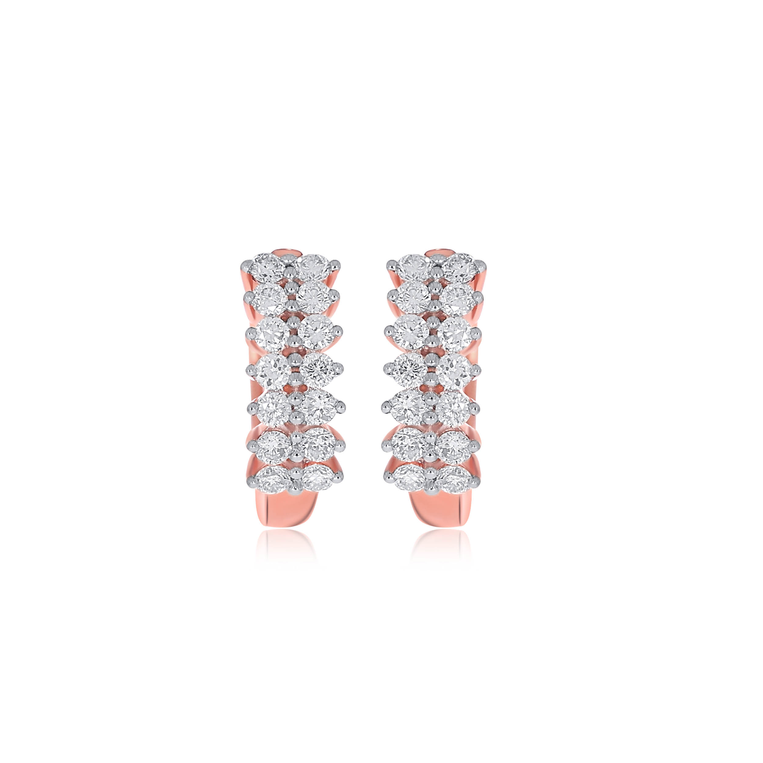 Playful Pebbles Diamond Hoop Earrings - Senco Gold and Diamonds