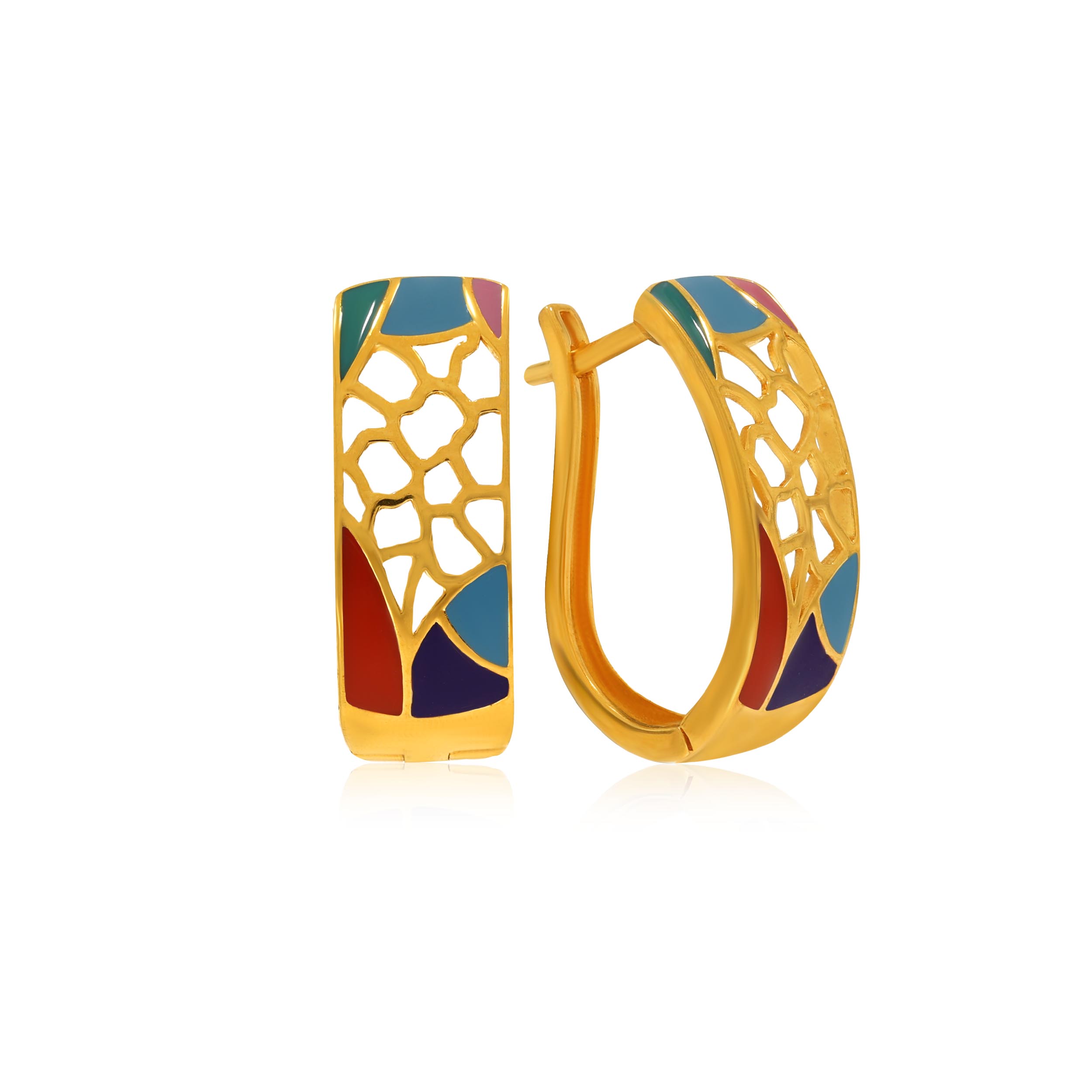 Rainbow Charmer Gold Hoop Earrings - Senco Gold and Diamonds