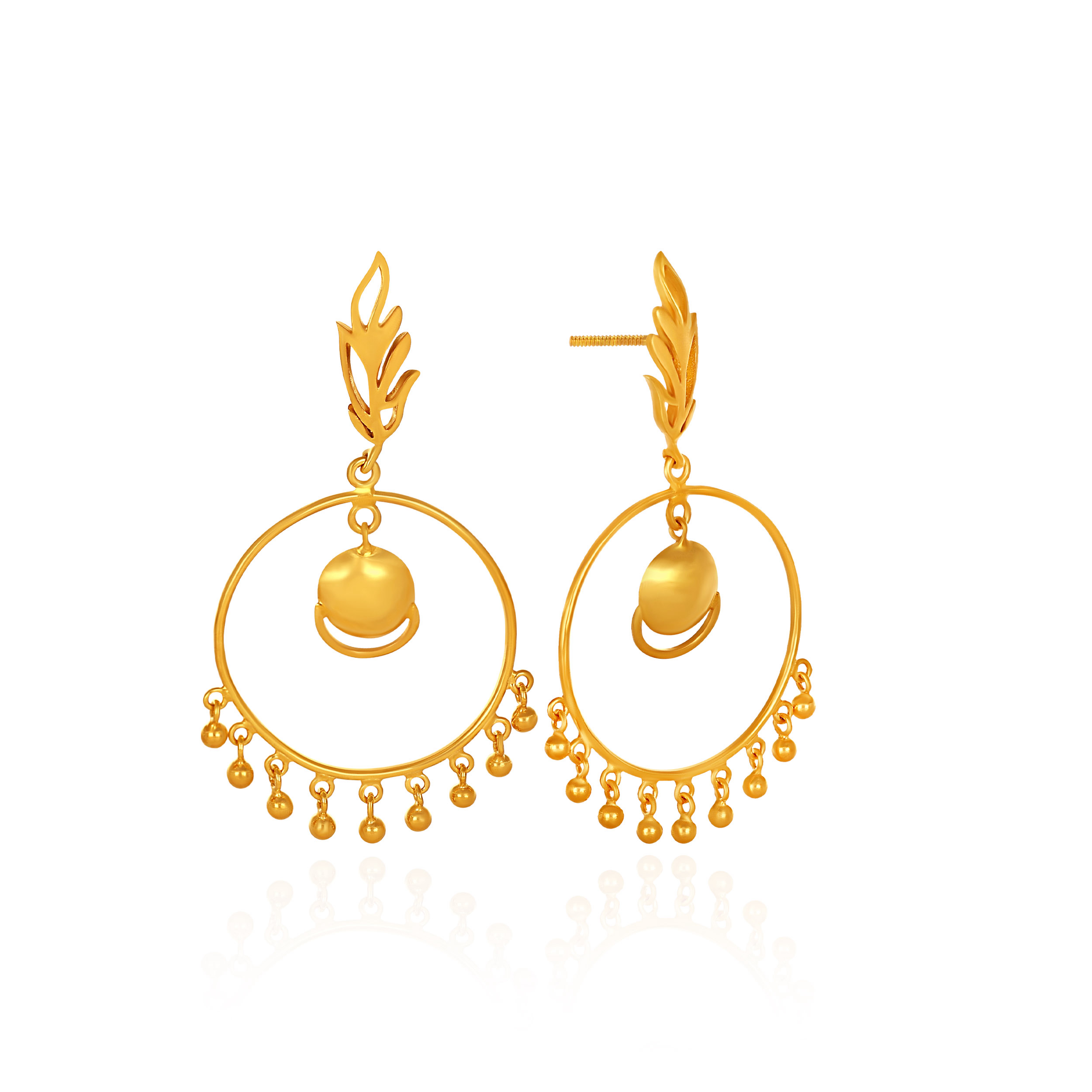 Ornate Elegance Gold Hoop Earrings - Senco Gold and Diamonds