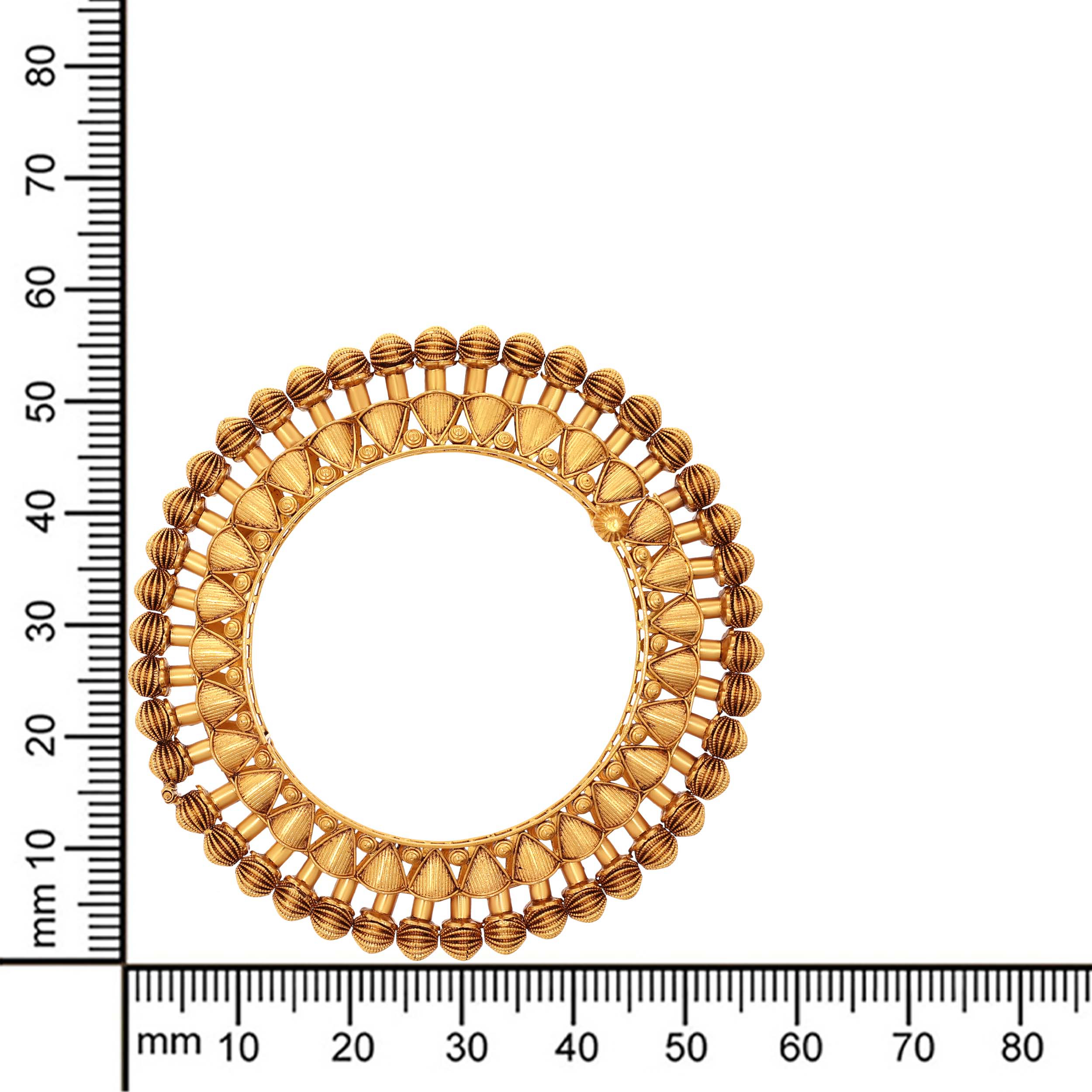 Traditional Poise Antique Gold Bangle - Senco Gold and Diamonds