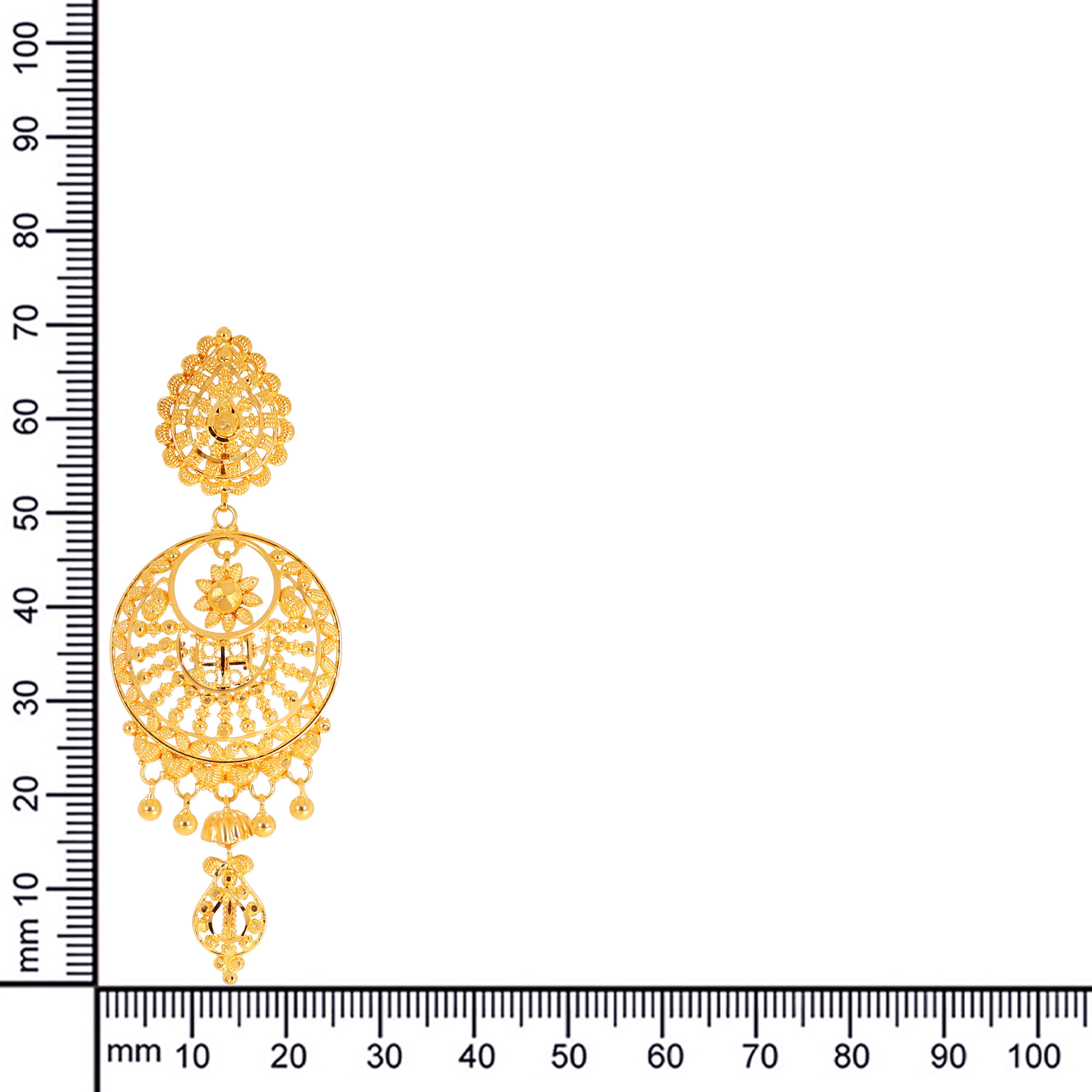 Classic Embrace Gold Chandbali Earrings - Senco Gold and Diamonds