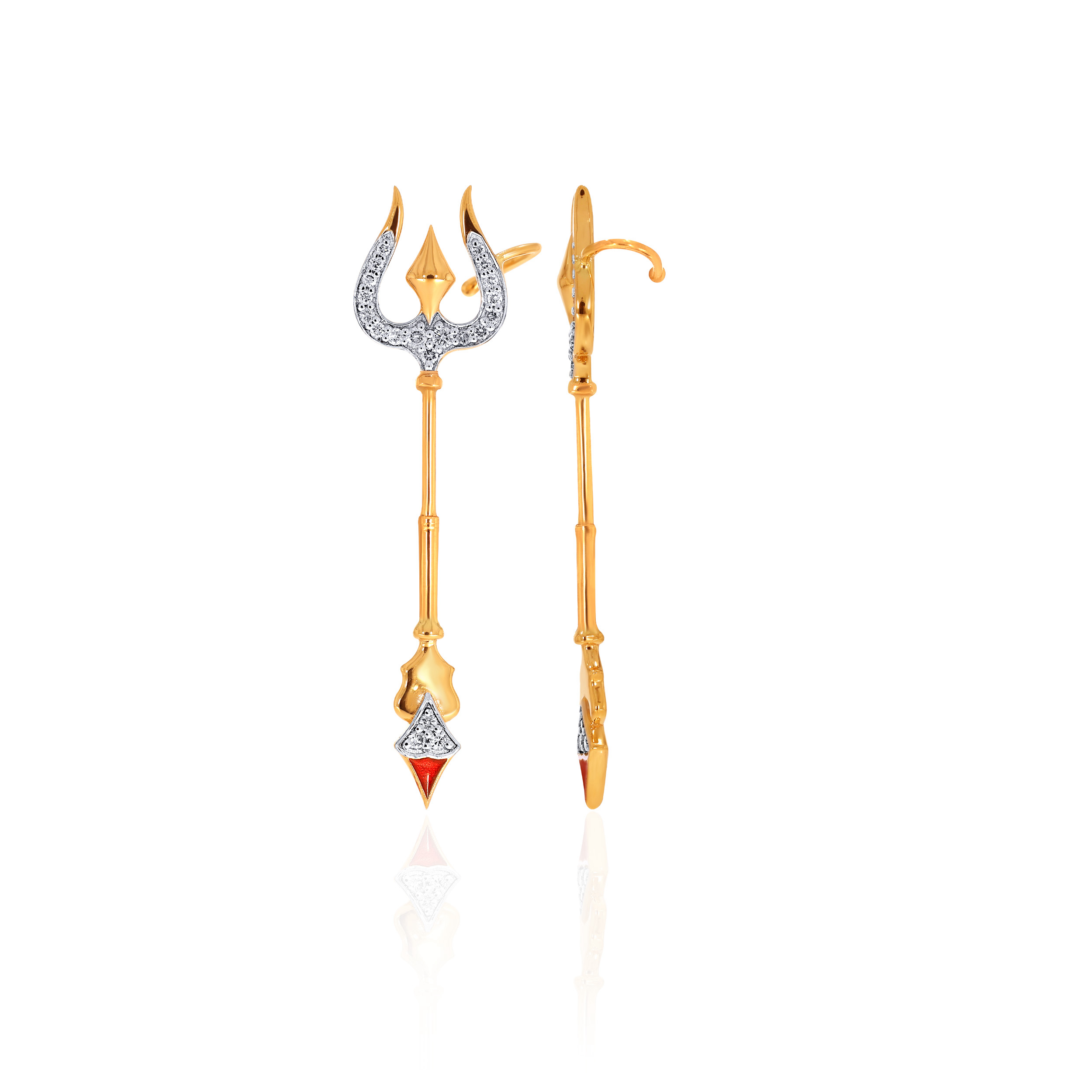 18K Yellow Gold Diamond Earrings-DT-D000784438 - Senco Gold and Diamonds
