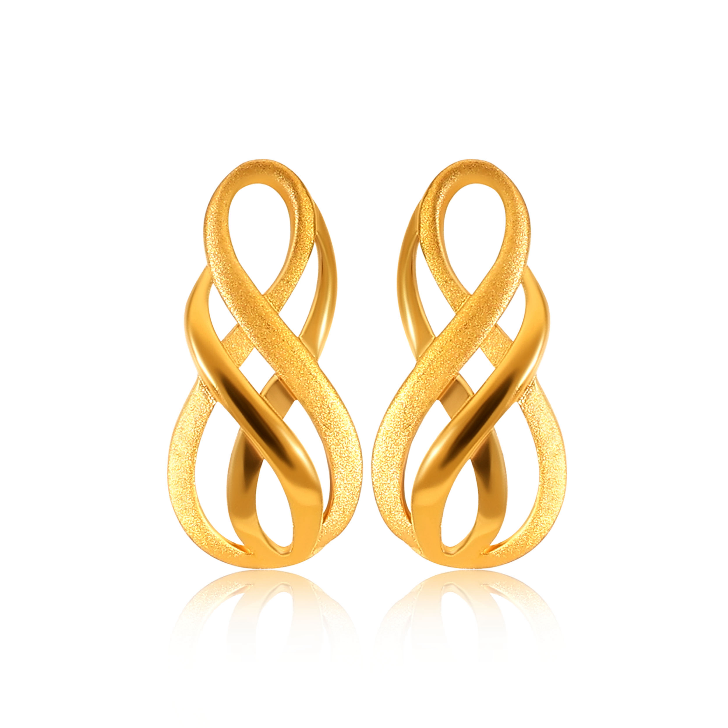 Eternal Knot Gold Studs - Senco Gold and Diamonds