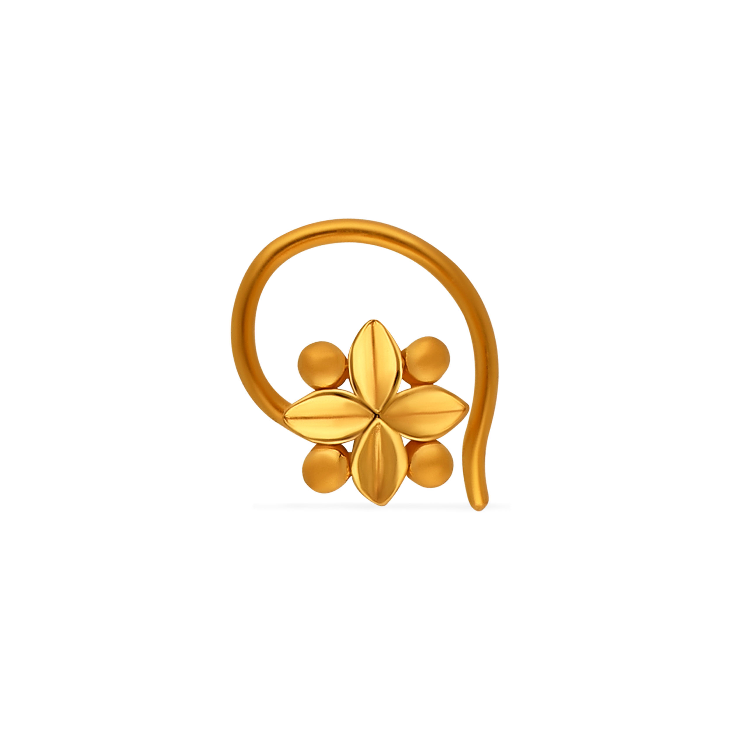 Petal Gleam Gold Nose Pin - Senco Gold and Diamonds