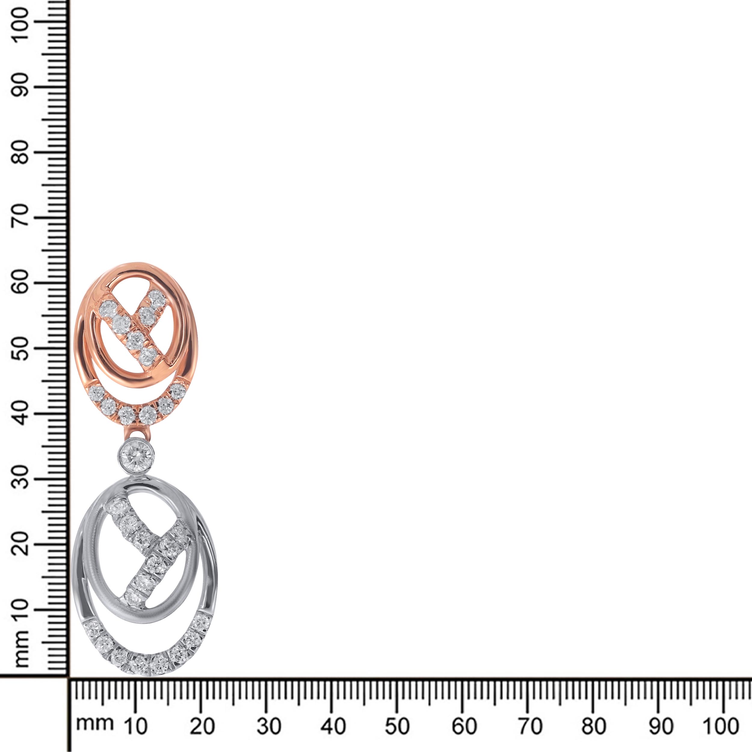 Dual Ellipse Platinum Danglers - Senco Gold and Diamonds