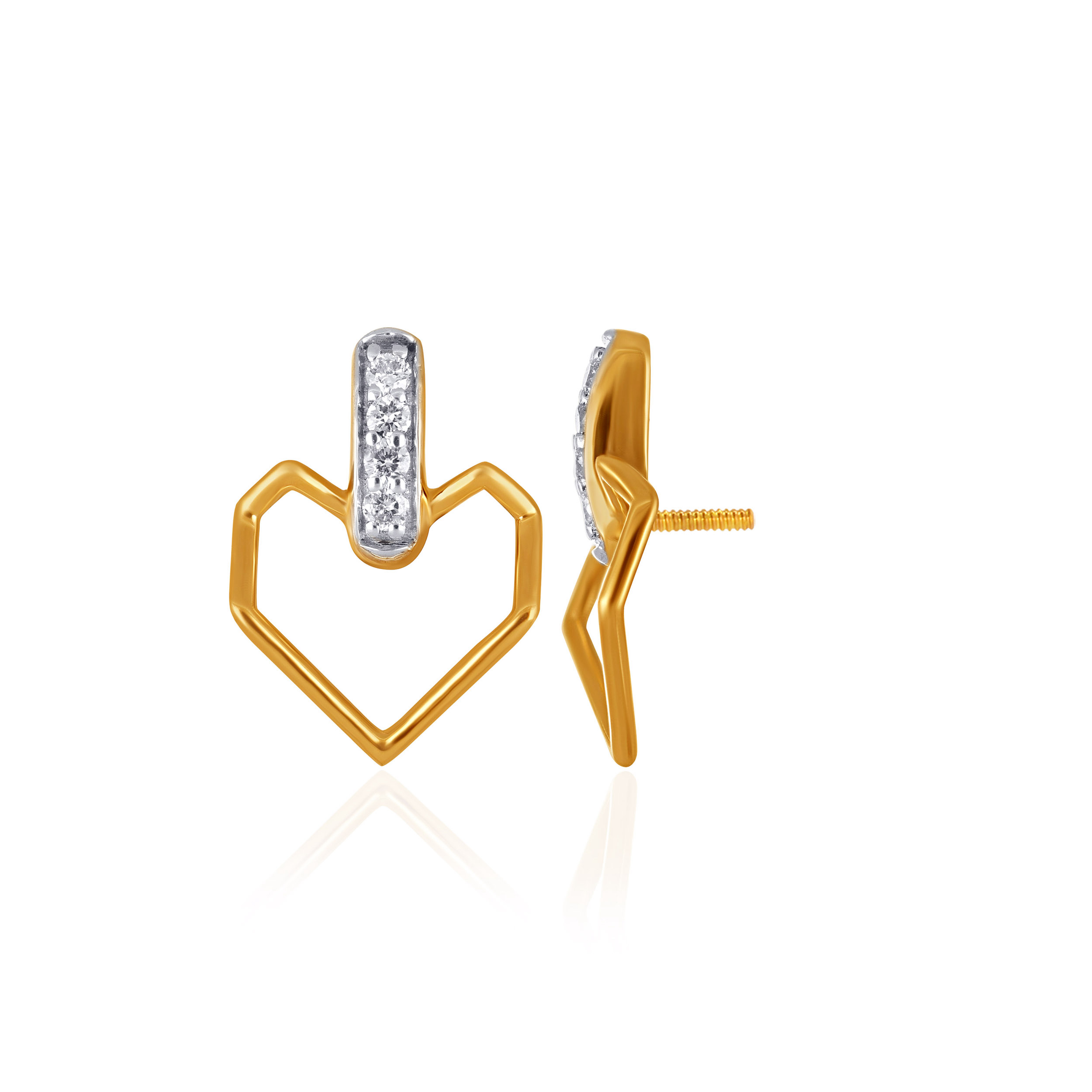 Reflecting Depth Of Love Diamond Earrings - Senco Gold and Diamonds