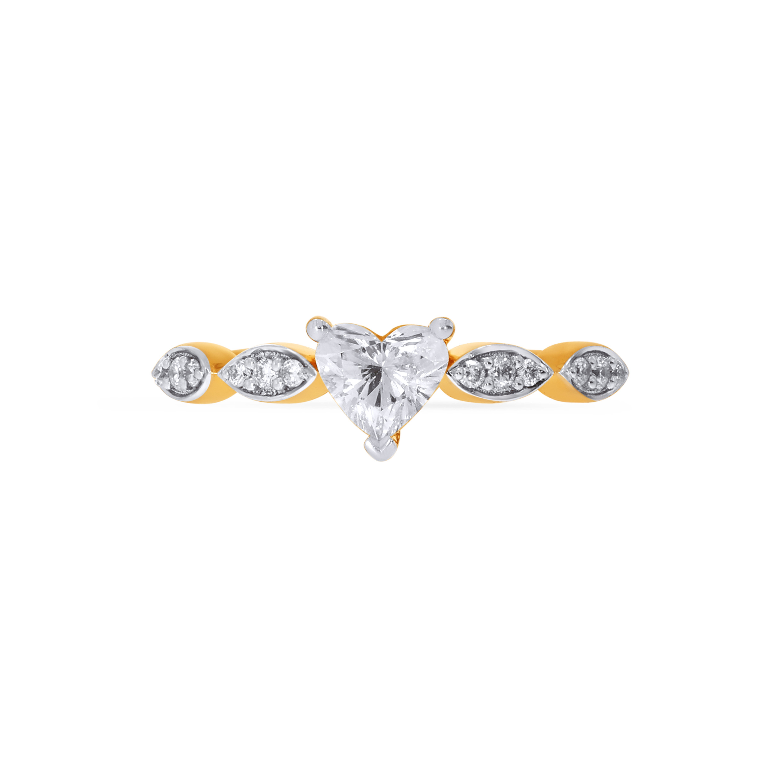 Leafy Adore Solitaire Ring - Senco Gold and Diamonds
