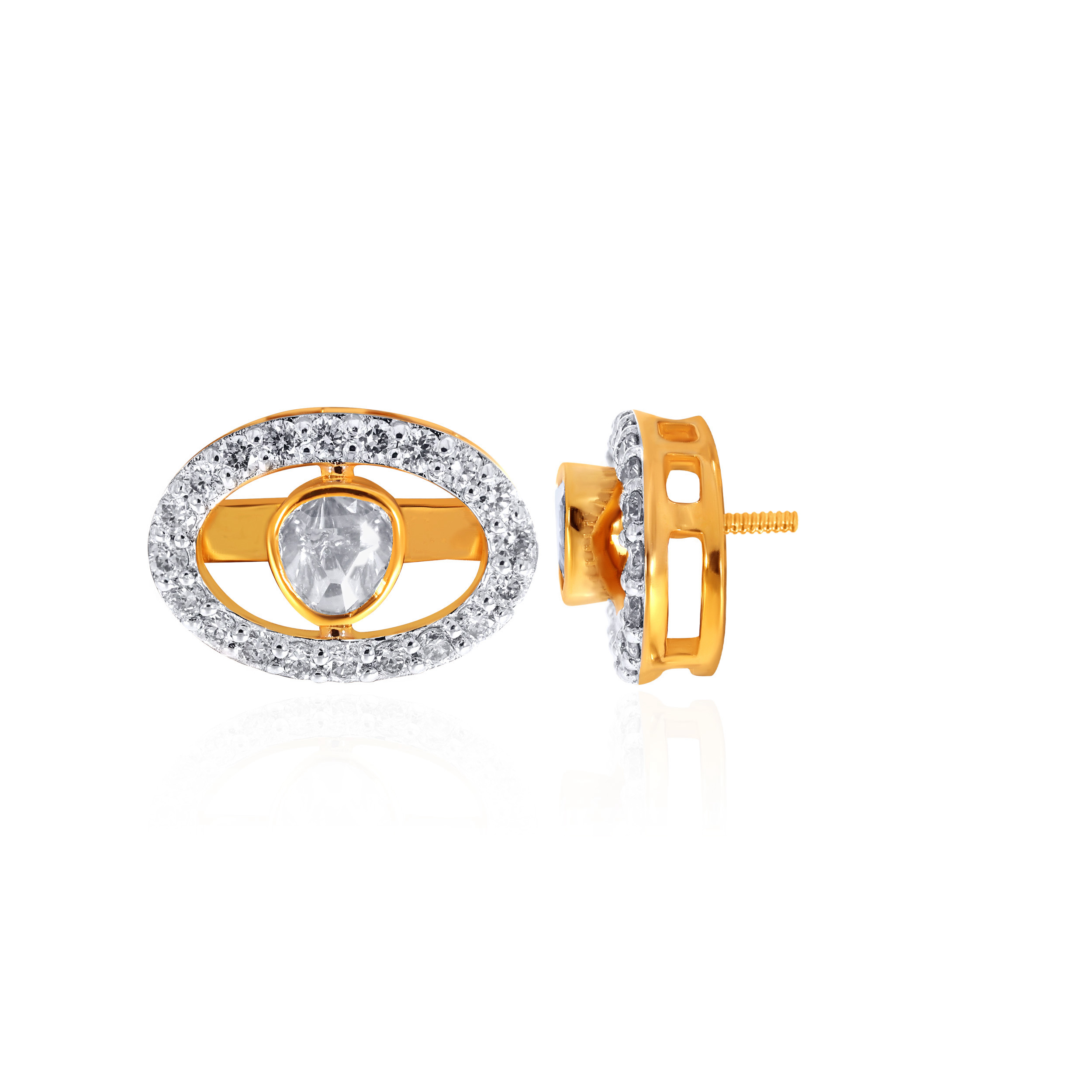 Radiant Vision Polki Diamond Studs - Senco Gold and Diamonds