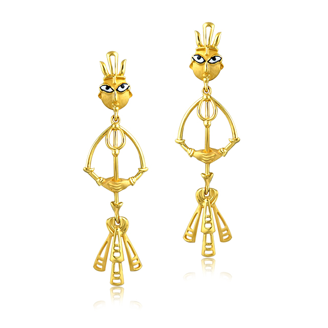 Tribal Glory Gold Earrings - Senco Gold and Diamonds