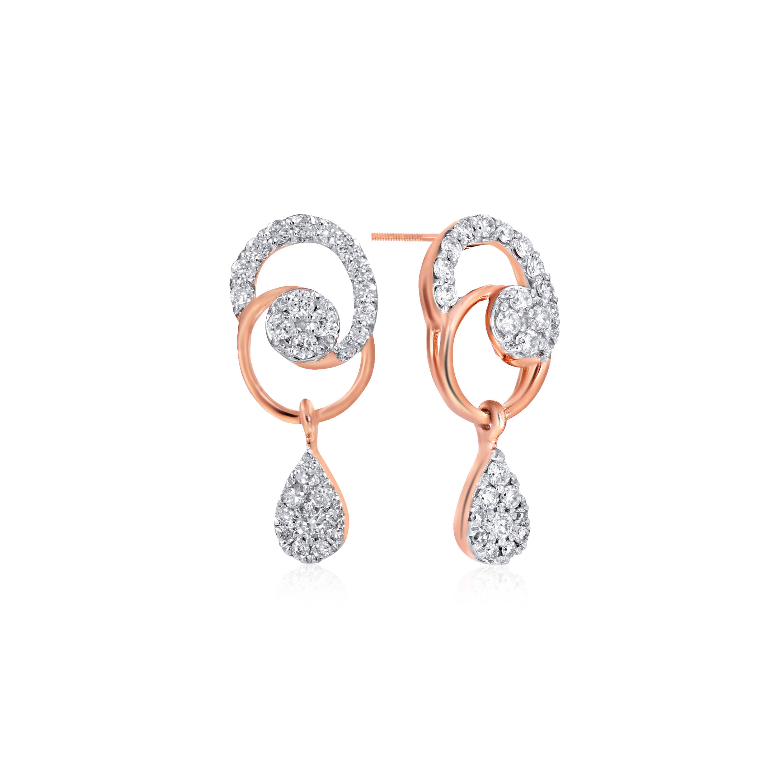 Fashionable Spin Diamond Studs - Senco Gold and Diamonds