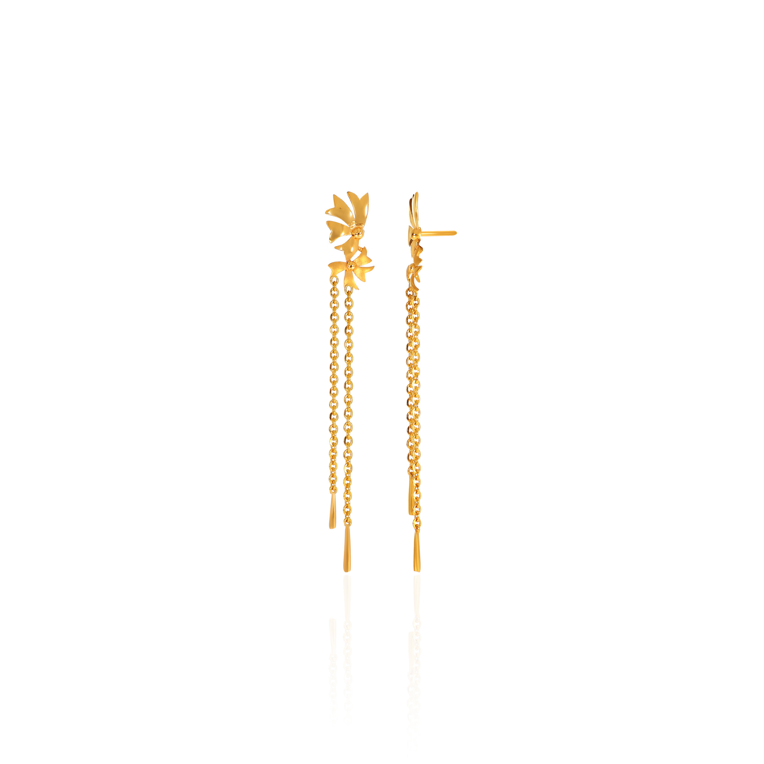 22K Yellow Gold Drop Earrings-GP-SAD0005714 - Senco Gold and Diamonds