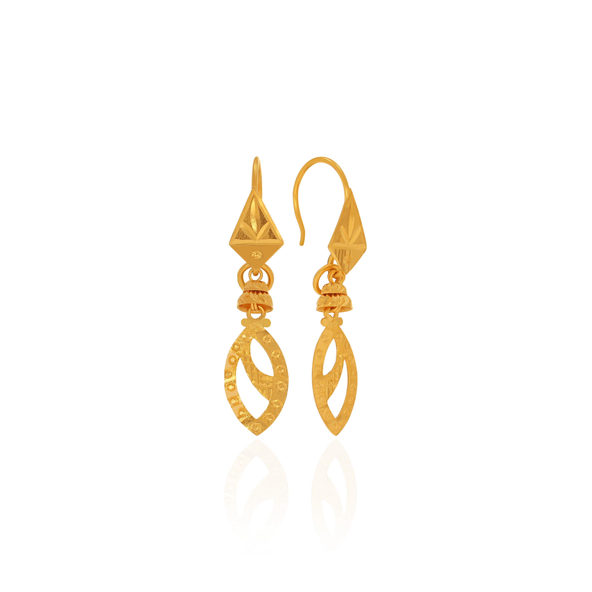 Stylish Cutout Gold Earrings - Senco Gold and Diamonds