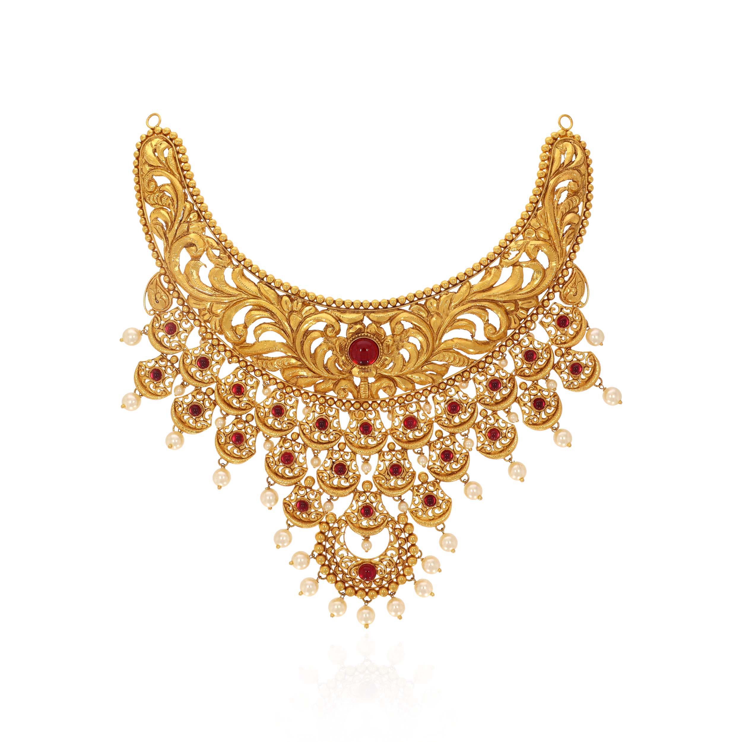 Queen's Grace Antique Gold Necklace - Senco Gold and Diamonds