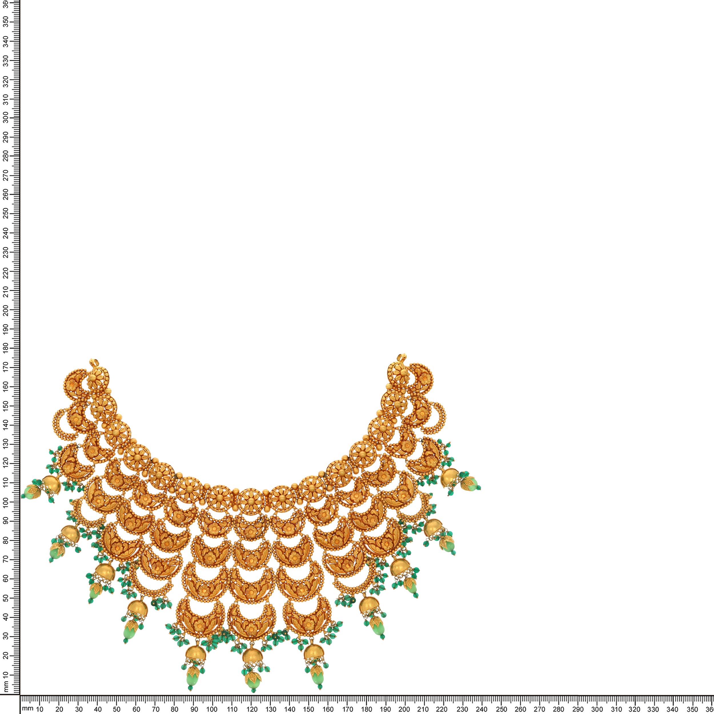 Blessed Moon Antique Gold Choker Necklace - Senco Gold and Diamonds
