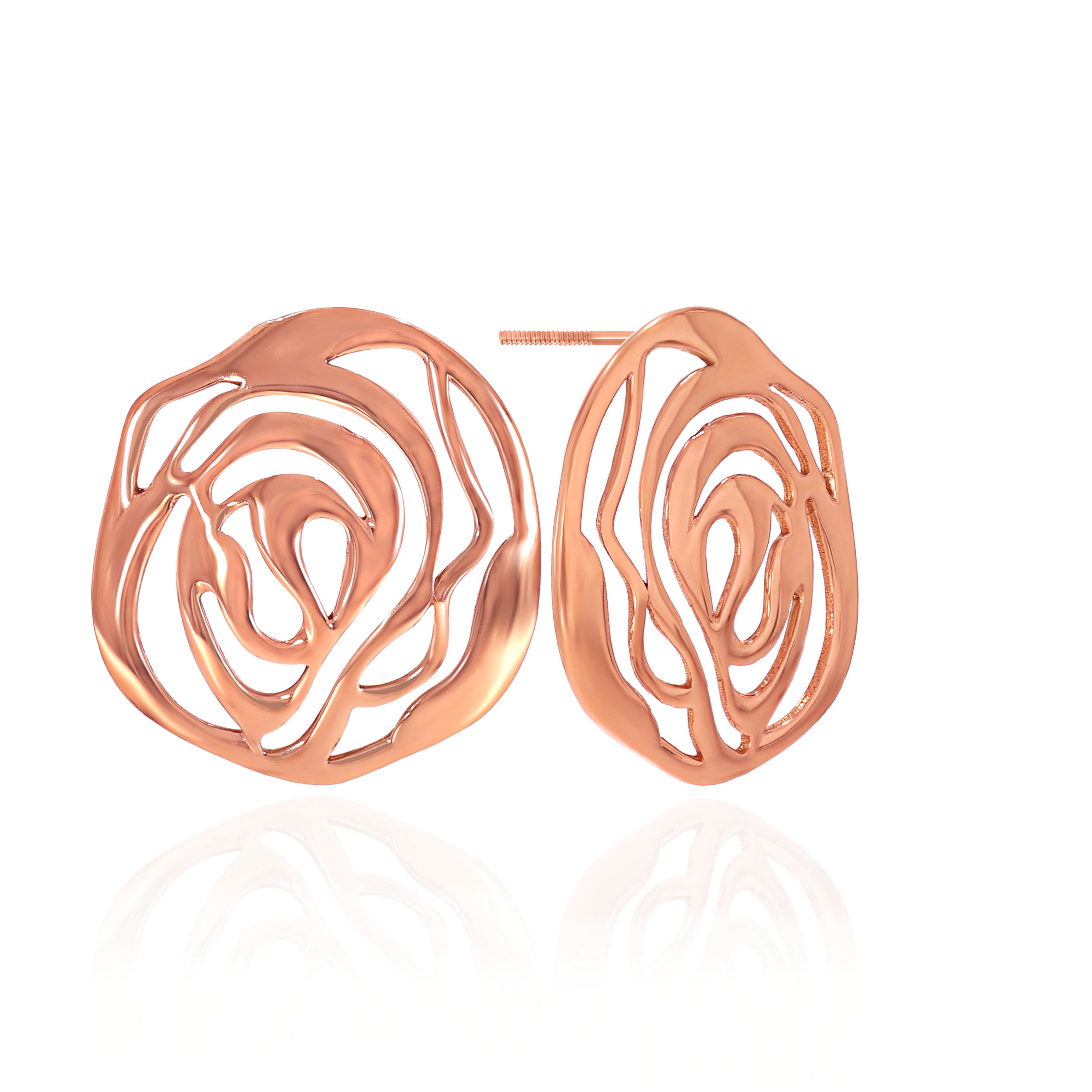 Abstract Blossom Gold Studs - Senco Gold and Diamonds
