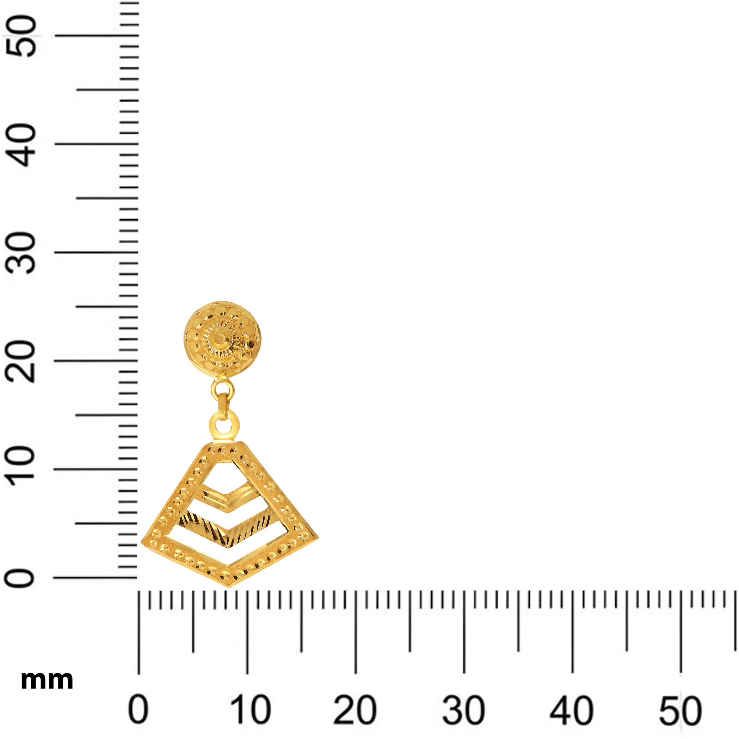 Pyramidal Splendour Gold Drop Earrings - Senco Gold and Diamonds