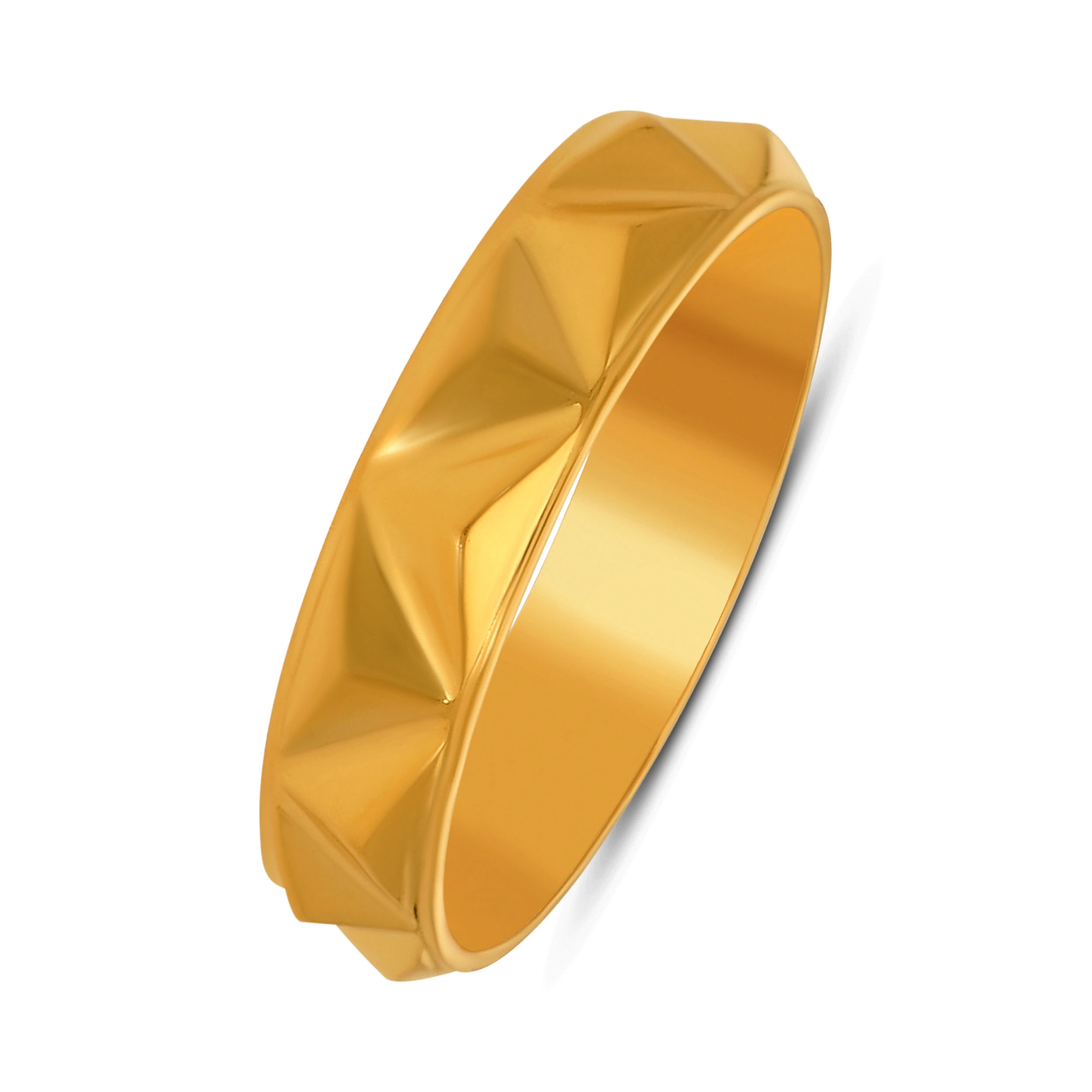 Contour Facet Men's Gold Band