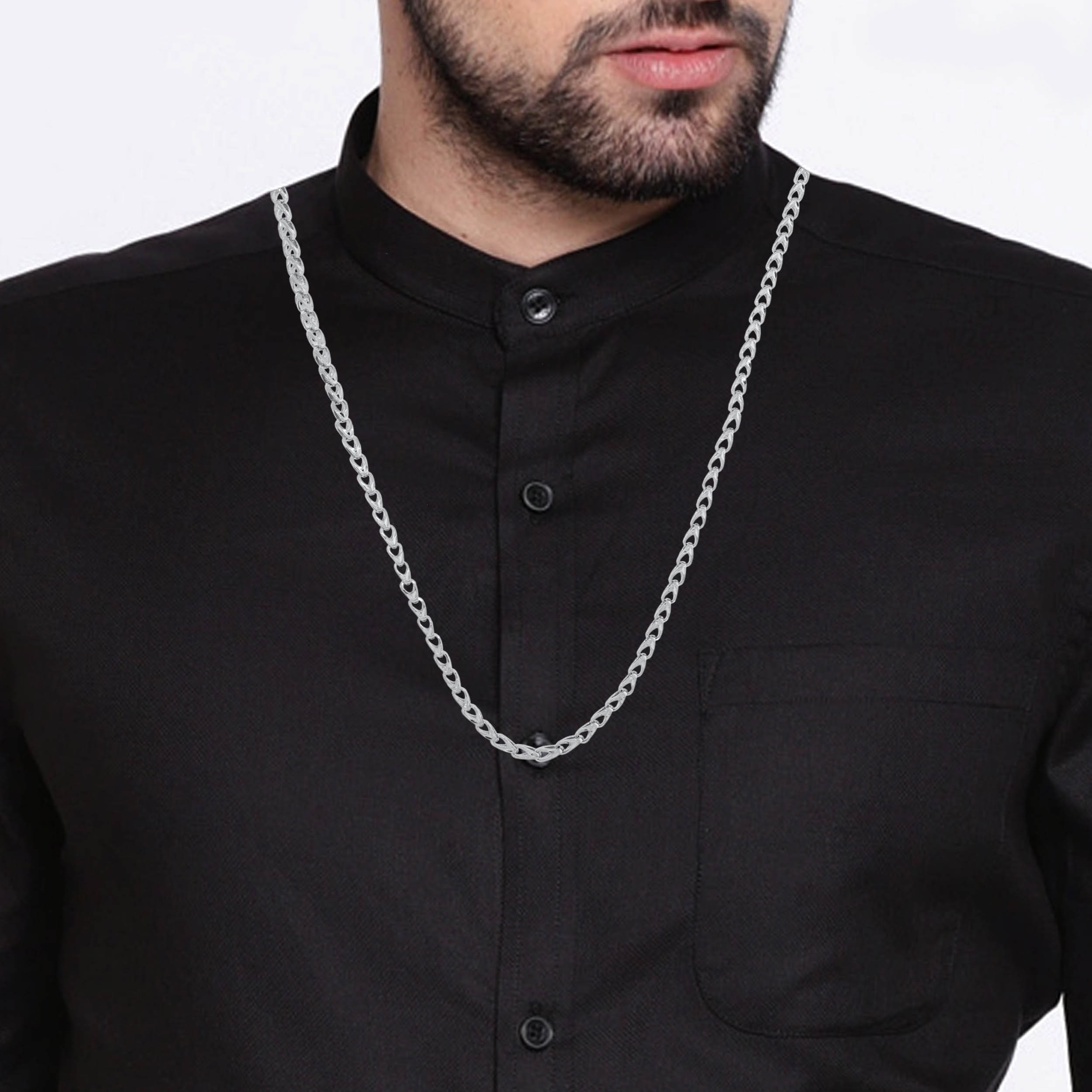Connected Droplet Men Platinum Chain - Senco Gold and Diamonds