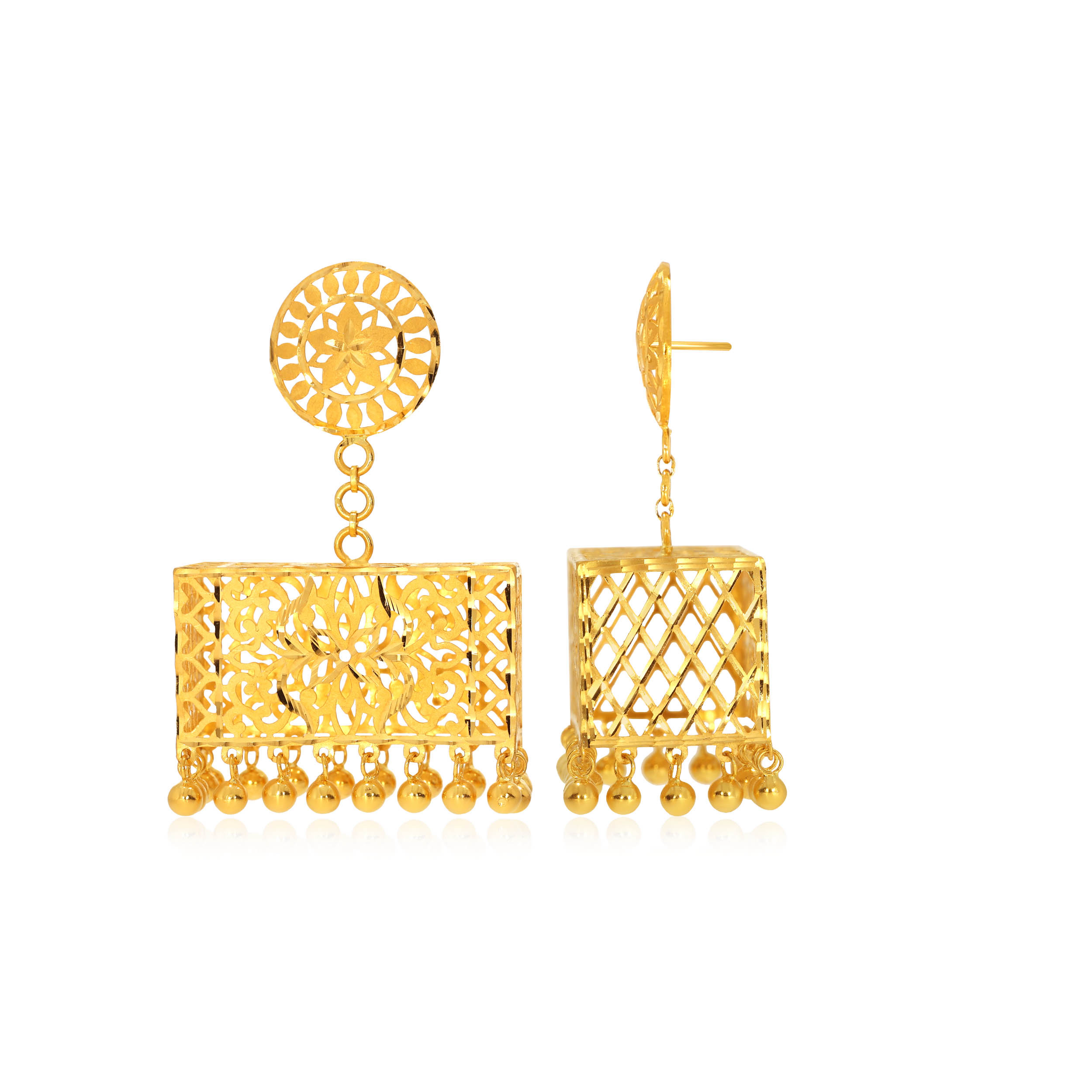 Treasure Box Gold Danglers - Senco Gold and Diamonds
